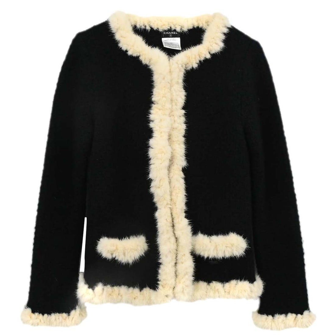 CHANEL Black Mohair Blend Cardigan Sweater Womens Size 38 (1 of 15)