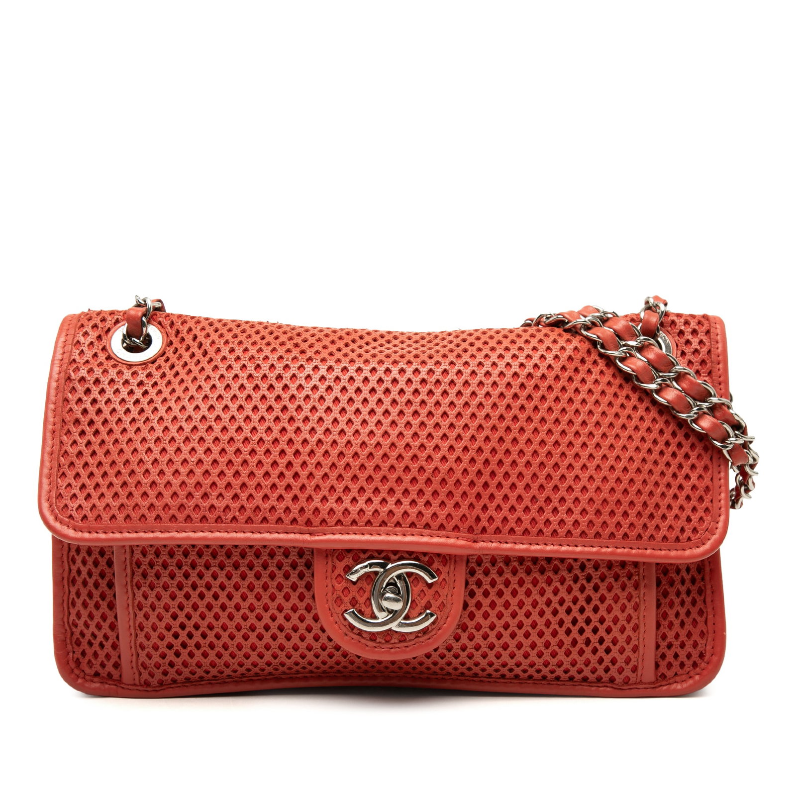 Chanel Up In The Air Medium Flap Bag Perforated Calfskin Red (1 of 6)