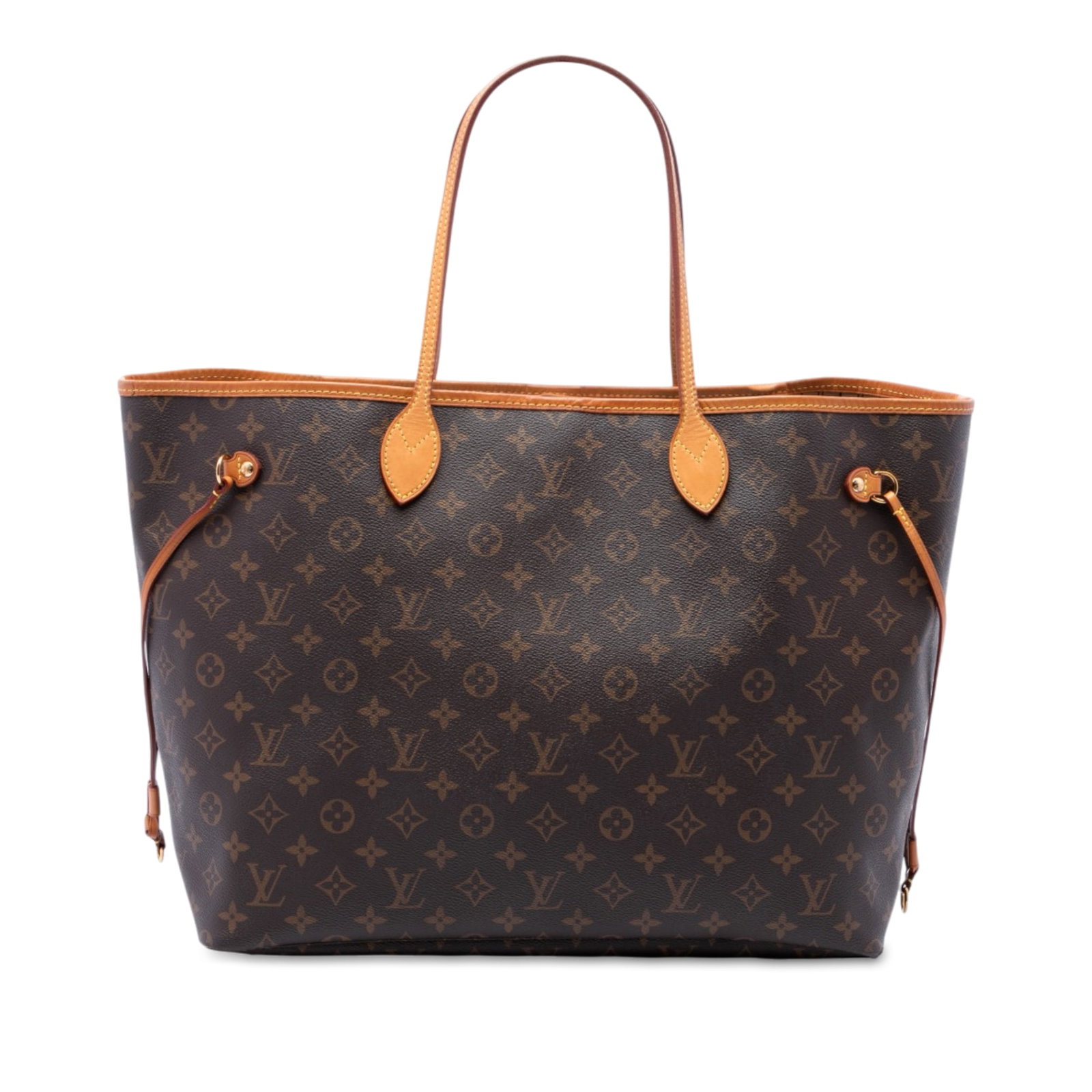 Louis Vuitton Neverfull GM Monogram Canvas Tote Bag: Louis Vuitton Neverfull GM Monogram Canvas Tote Bag A Louis Vuitton Monogram Neverfull GM tote bag made in France. It features a monogram canvas body with vachetta leather trim, flat vachetta leather 
