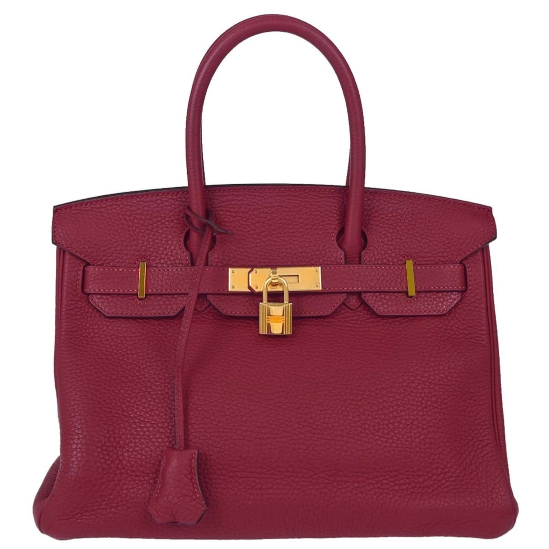 Hermes Birkin 30 Taurillon Clemence Rouge Grenade Top Handle Bag (1 of 15)