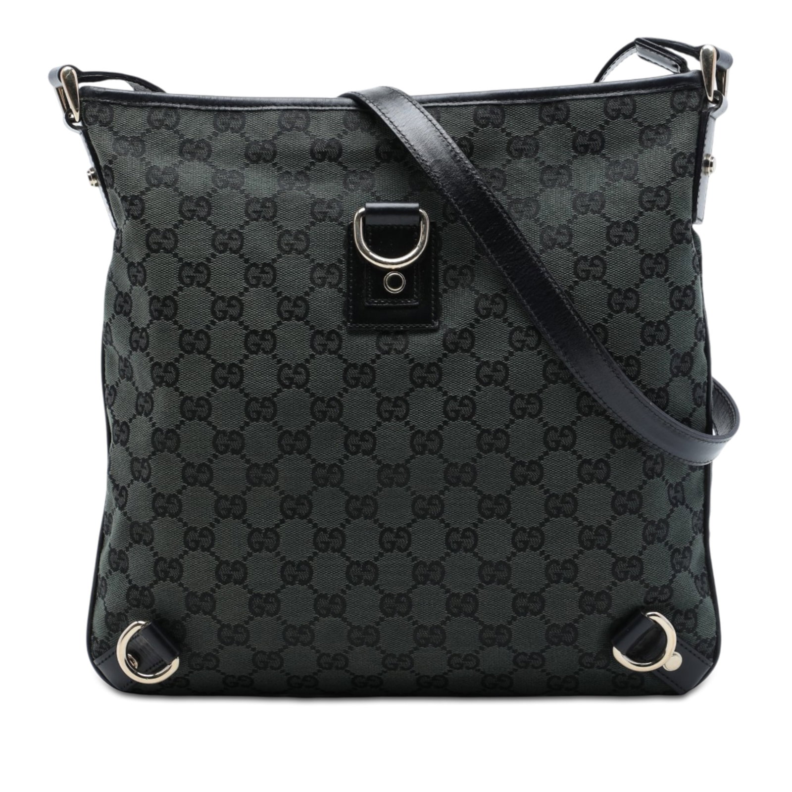 Gucci Abbey D Ring Crossbody Bag in Green GG Canvas: Gucci Abbey D Ring Crossbody Bag in Green GG Canvas Gucci GG Canvas Abbey D Ring Crossbody bag crafted with a canvas body and leather trim. It features a flat leather strap, a top zip closure, and an 
