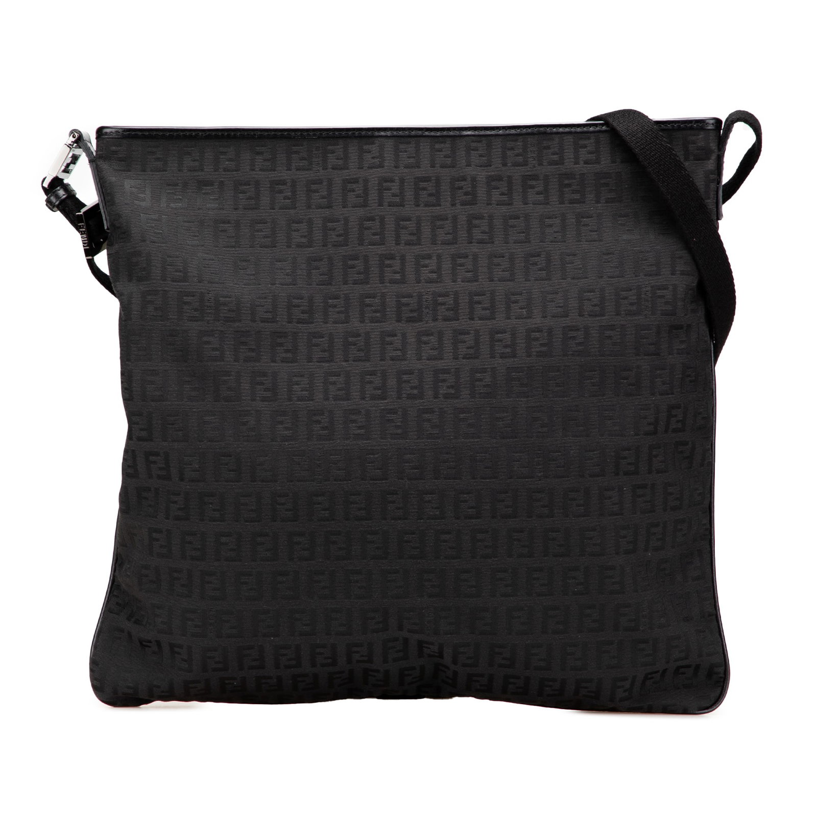 Fendi Zucchino Canvas Crossbody Bag Black Fabric Italy: Fendi Zucchino Canvas Crossbody Bag Black Fabric Italy This Fendi Zucchino Canvas Crossbody bag is a sophisticated accessory that combines style and functionality. It features a durable canvas body wi