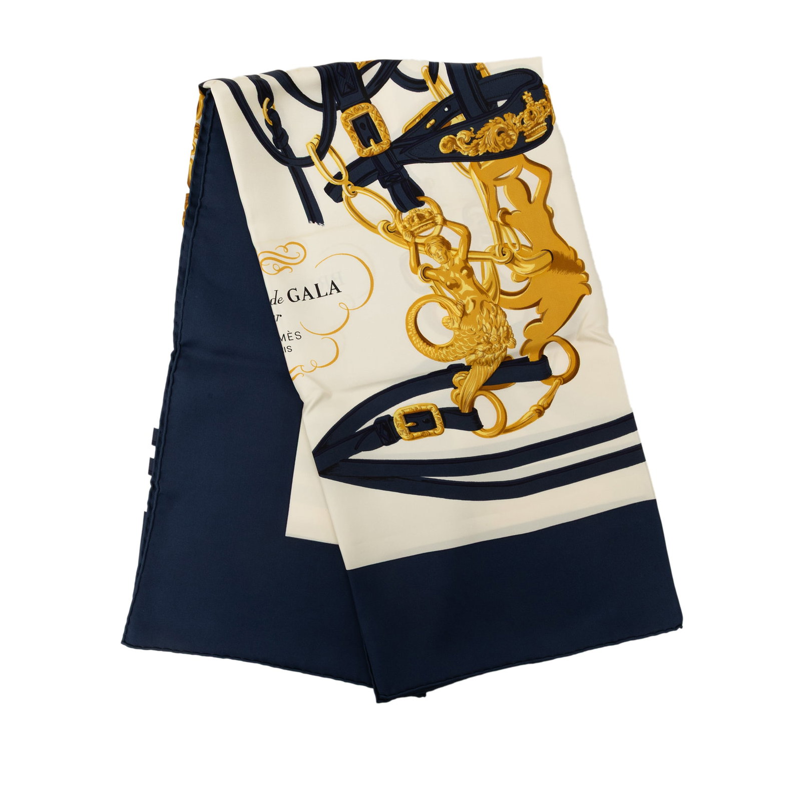 Hermes Brides de Gala 90 Silk Scarf Blue (1 of 7)