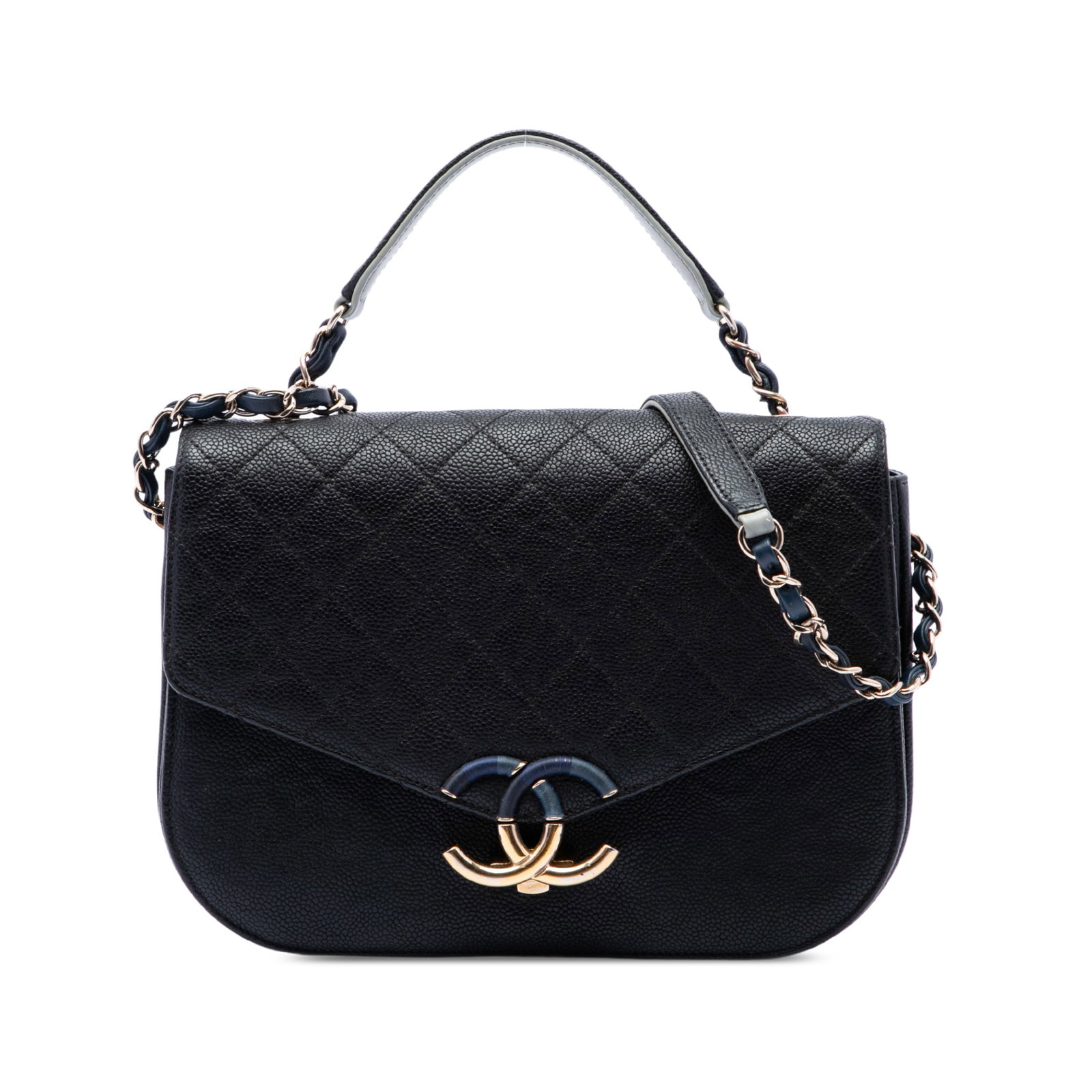 Chanel Paris Cuba Medium Caviar Leather Flap Satchel Black: Chanel Paris Cuba Medium Caviar Leather Flap Satchel Black A Chanel Paris Cuba Medium flap bag crafted in black quilted caviar leather. This satchel-style bag features a flat leather handle, a leather