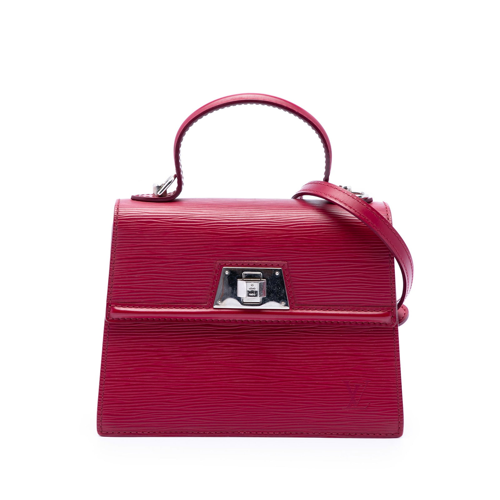 Louis Vuitton Sevigne PM Epi Leather Top Handle Bag Pink: Louis Vuitton Sevigne PM Epi Leather Top Handle Bag Pink Louis Vuitton Epi Sevigne PM handbag crafted in pink Epi leather with a flat top handle, detachable flat leather strap, front flap with twist l