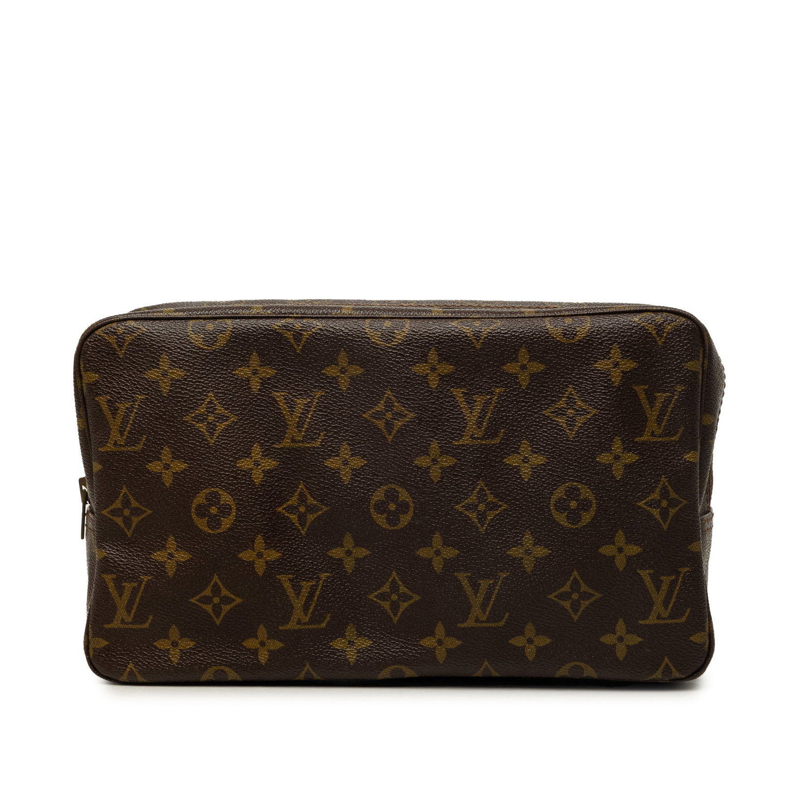 Louis Vuitton Trousse Toilette 28 Monogram Canvas Pouch: Louis Vuitton Trousse Toilette 28 Monogram Canvas Pouch A Louis Vuitton Monogram Trousse Toilette 28 cosmetic bag crafted with a monogram canvas body, top zip closure, and an interior slip pocket. Mad