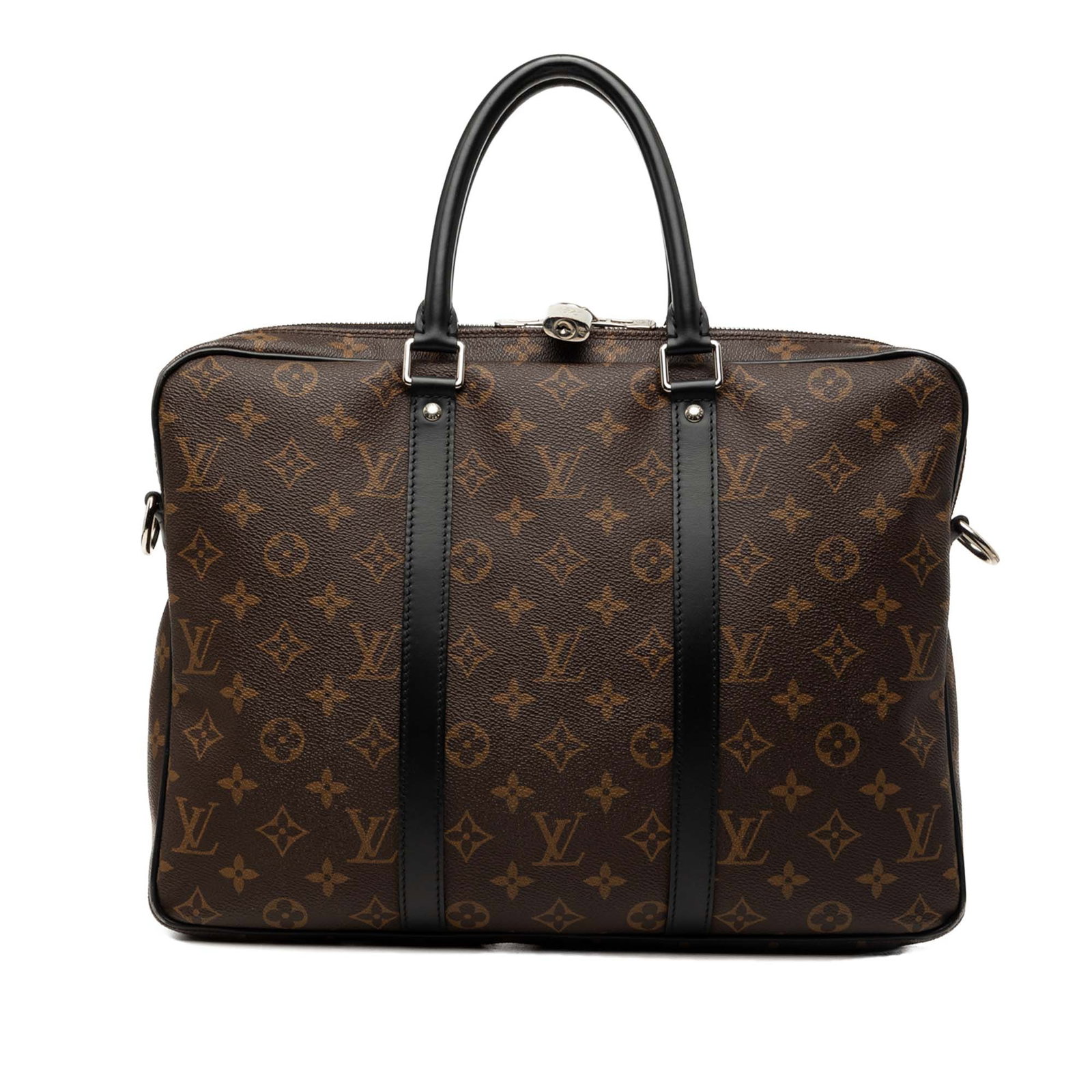 Louis Vuitton Porte Documents Jour Monogram Macassar Briefcase: Louis Vuitton Porte Documents Jour Monogram Macassar Briefcase Louis Vuitton Porte Documents Jour in Monogram Macassar canvas with rolled leather handles and a zip-around top closure. The interior inc