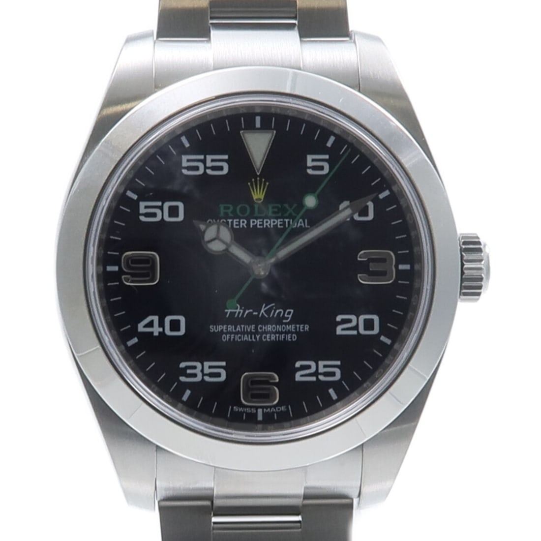 Rolex 116900 Air King mens automatic stainless steel wristwatch: Rolex 116900 Air King mens automatic stainless steel wristwatch Rolex Air-King reference 116900 is an automatic men's wristwatch with a black dial and stainless steel case and bracelet. This Swiss-mad