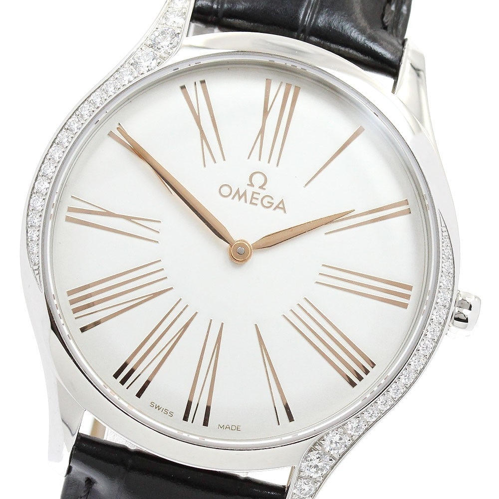 OMEGA De Ville Tresor Women's Quartz Watch Ref 428.17.39.60.02.001: OMEGA De Ville Tresor Women's Quartz Watch Ref 428.17.39.60.02.001 OMEGA De Ville Tresor ladies' wristwatch with a silver dial and quartz movement. This wristwatch features a stainless steel case and 