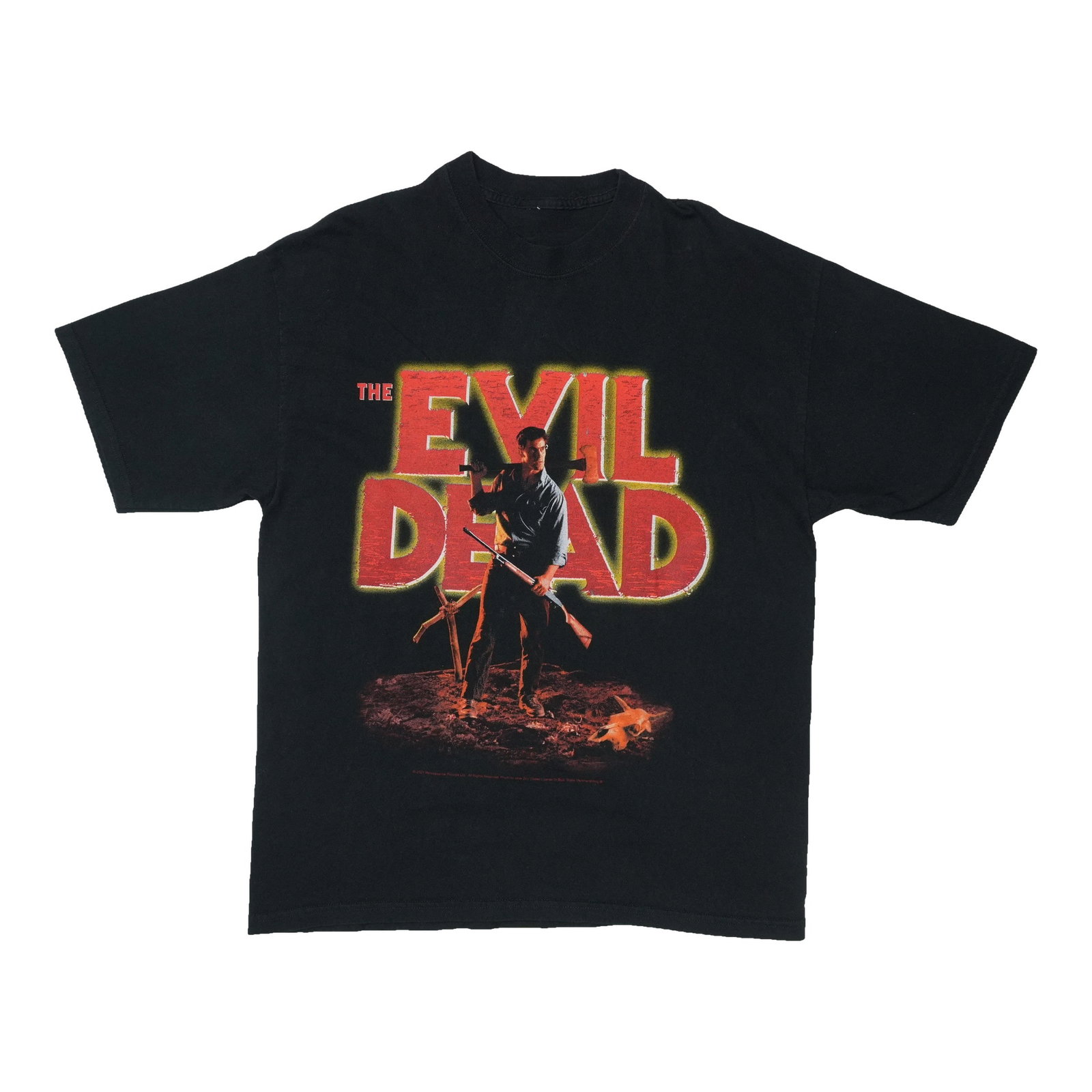 Black 2001 The Evil Dead vintage cotton T shirt: Black 2001 The Evil Dead vintage cotton T shirt Original vintage 2001 The Evil Dead shirt in black cotton. This is a true vintage piece, not a modern reproduction. It is in excellent condition with no