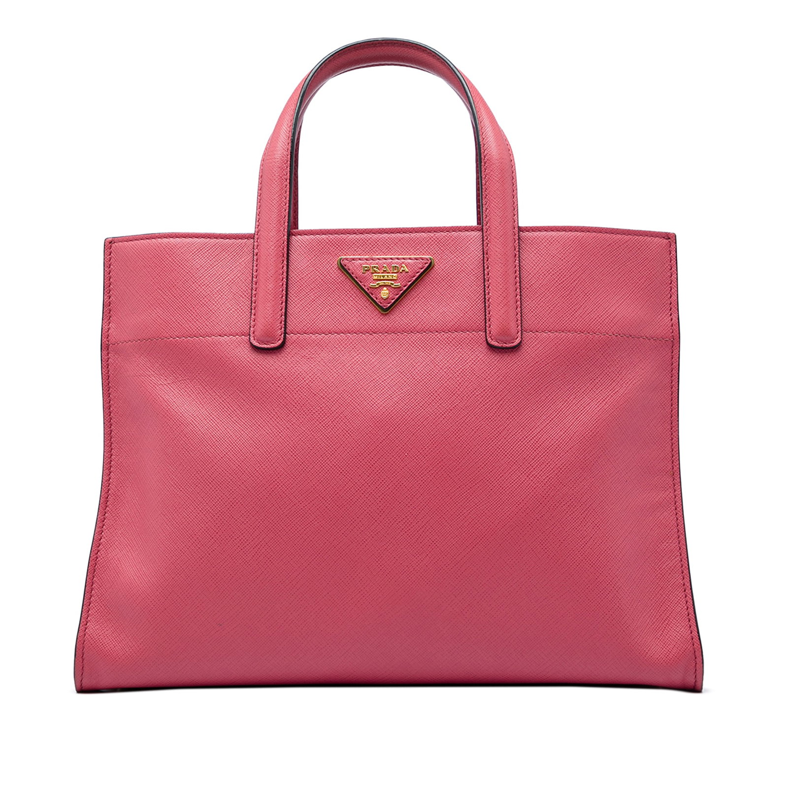 Prada Saffiano Soft Triple Pocket Leather Satchel Pink: Prada Saffiano Soft Triple Pocket Leather Satchel Pink Prada Saffiano Soft Triple Pocket Tote in pink saffiano leather. This satchel features flat leather handles, open compartments with magnetic snap