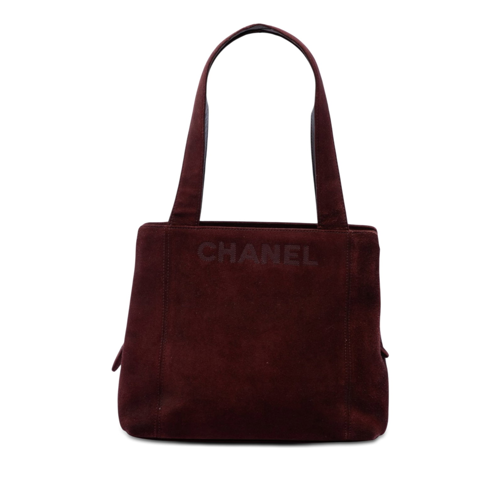 Chanel LAX Logo Suede Leather Tote Bag Red: Chanel LAX Logo Suede Leather Tote Bag Red Chanel suede LAX Logo Tote in red with a suede leather body, flat suede leather straps, a top zip closure, and an interior zip pocket. Made in Italy. Conditi