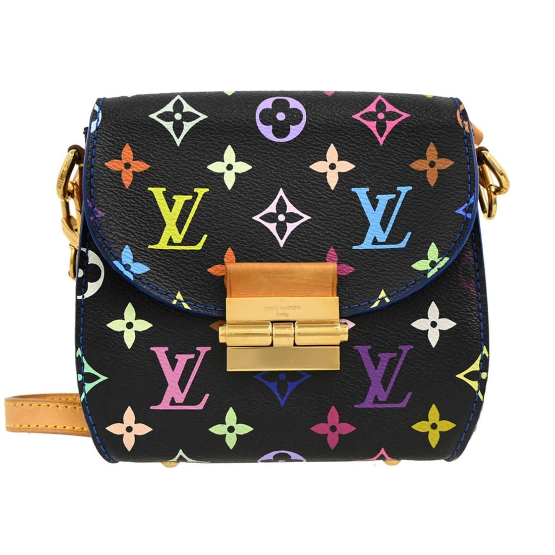 Louis Vuitton Multicolor Heart Breaker Crossbody Bag Black M40659: Louis Vuitton Multicolor Heart Breaker Crossbody Bag Black M40659 Louis Vuitton Multicolor Heart Breaker shoulder bag in black Monogram Multicolor canvas with leather trim. This small women's crossbod