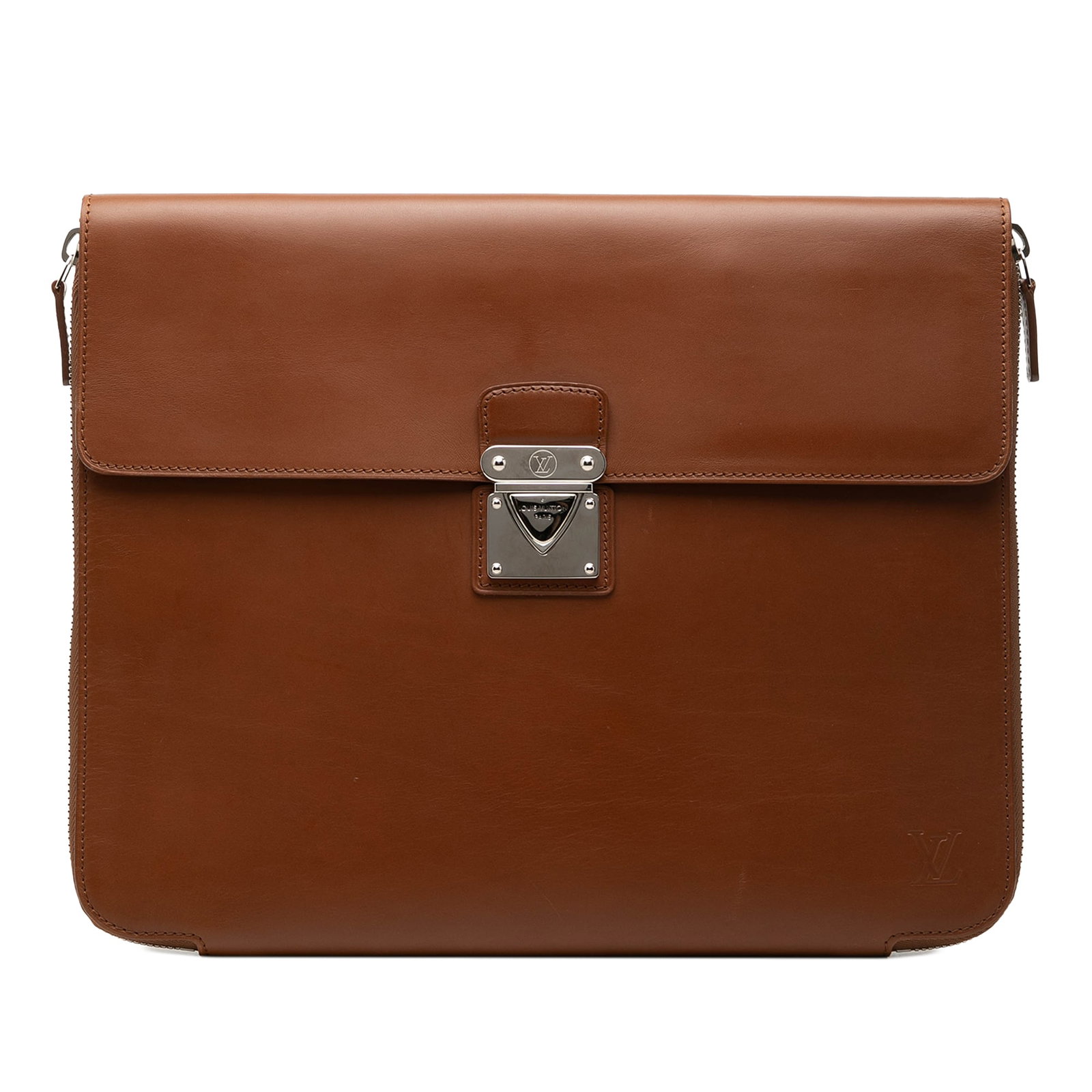 Louis Vuitton Nomade Honore Leather Portfolio Bag Brown: Louis Vuitton Nomade Honore Leather Portfolio Bag Brown Louis Vuitton Nomade Honore Portfolio in brown leather with a front flap push-lock closure, two-way zip-around closure, and an interior zip and 