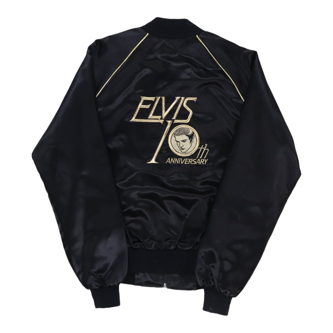 Black Satin Elvis Presley 1987 10th Anniversary Jacket Small (1 of 5)