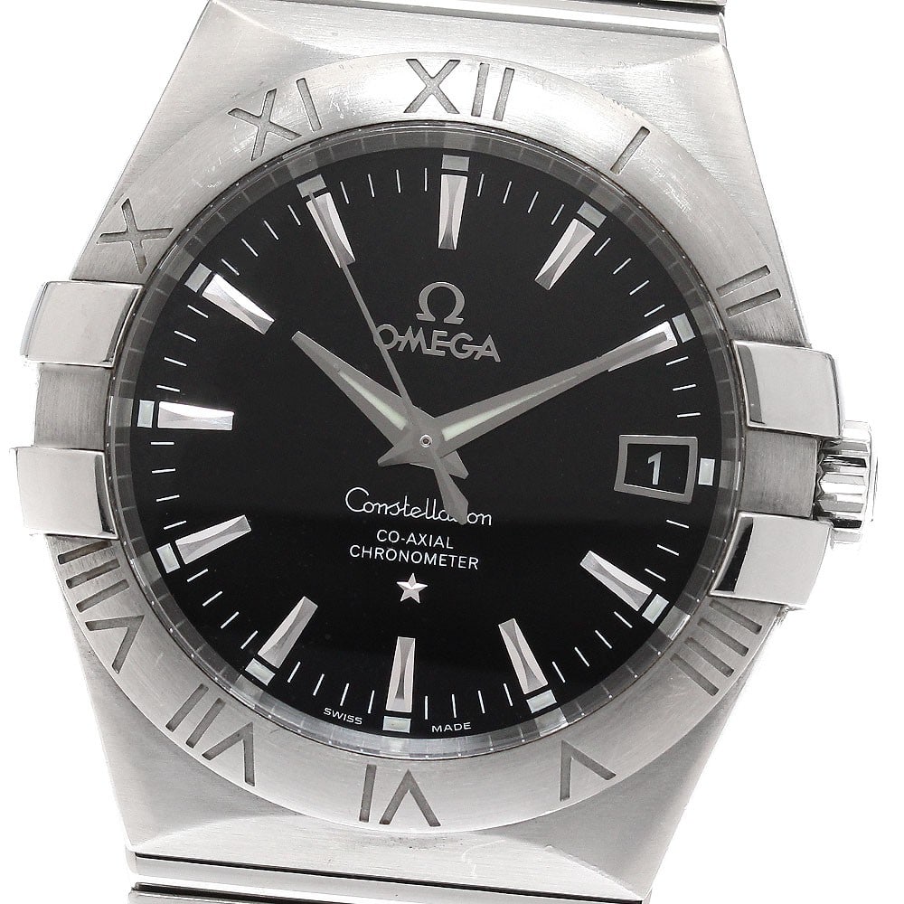 OMEGA Constellation Automatic Date Mens Wristwatch Ref 123.10.35.20.01.001: OMEGA Constellation Automatic Date Mens Wristwatch Ref 123.10.35.20.01.001 OMEGA Constellation Date automatic men's wristwatch with a black dial and stainless steel case and bracelet. This watch featu