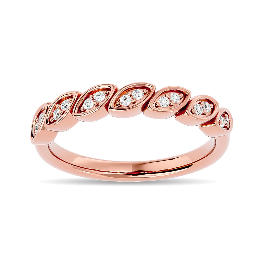 Diamond 1/10 Ct.tw Stackable Ring in 14K Rose Gold: Diamond 1/10 Ct.tw Stackable Ring in 14K Rose Gold 14k Rose Gold Stone Color: Gh Stone Clarity: Si2 Each ring is presented in standard size 6.5. Complimentary resizing is available between sizes 510 (