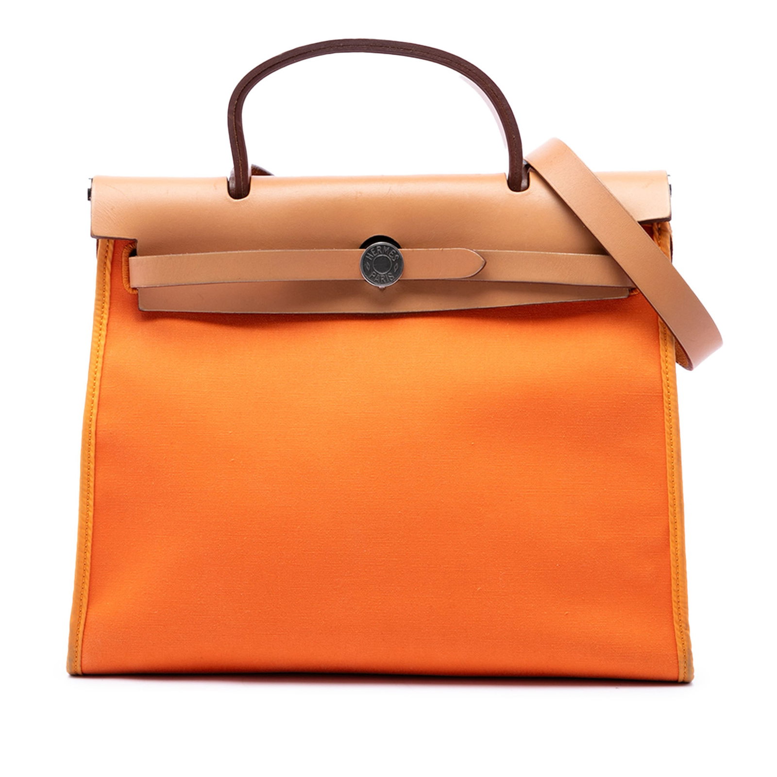 Hermes Herbag Zip 31 Toile and Leather Shoulder Bag: Hermes Herbag Zip 31 Toile and Leather Shoulder Bag This Hermes Herbag Zip 31 is a structured bag crafted with a canvas body and leather trim. It features a flat leather top handle, a flat leather sho