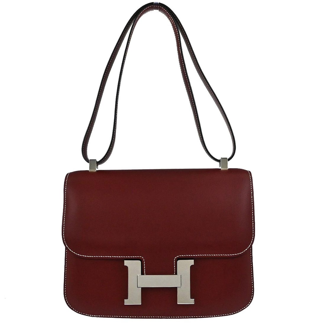 HERMES Constance 24 Chamonix Leather Shoulder Bag Rouge H: HERMES Constance 24 Chamonix Leather Shoulder Bag Rouge H Hermes Constance 24 shoulder bag in Rouge H Chamonix leather with a shoulder strap and interior storage pockets. Made in France, this women's 