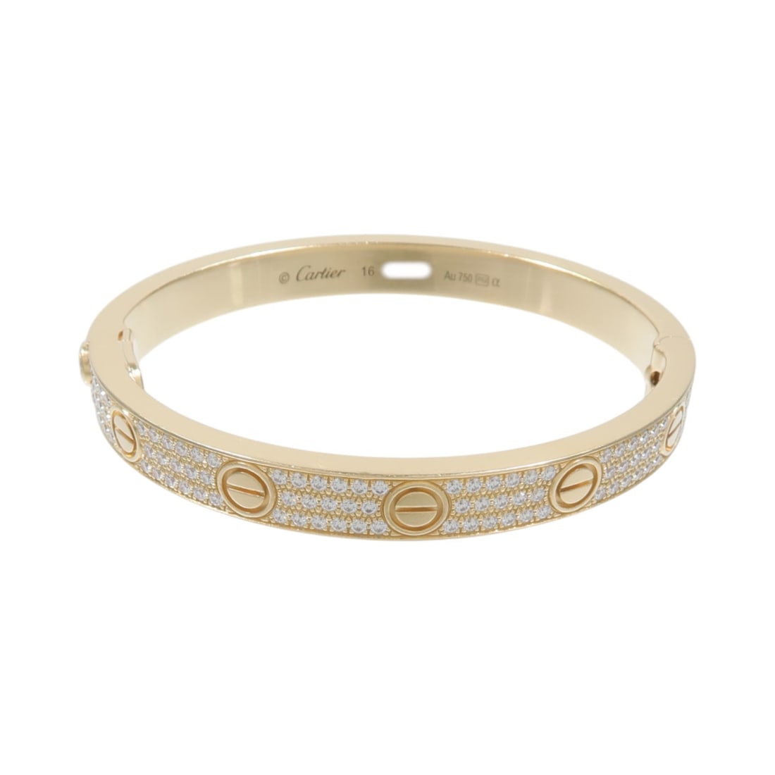 Cartier Love bracelet 18K yellow gold full diamond size 16 (1 of 12)