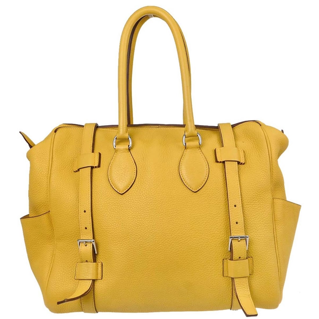 Hermes Pure Sangle 35 Taurillon Clemence Leather Tote Jaune: Hermes Pure Sangle 35 Taurillon Clemence Leather Tote Jaune Hermes Pure Sangle 35 handbag in Jaune Taurillon Clemence leather. This medium tote features a top handle design and is made in France. Cond