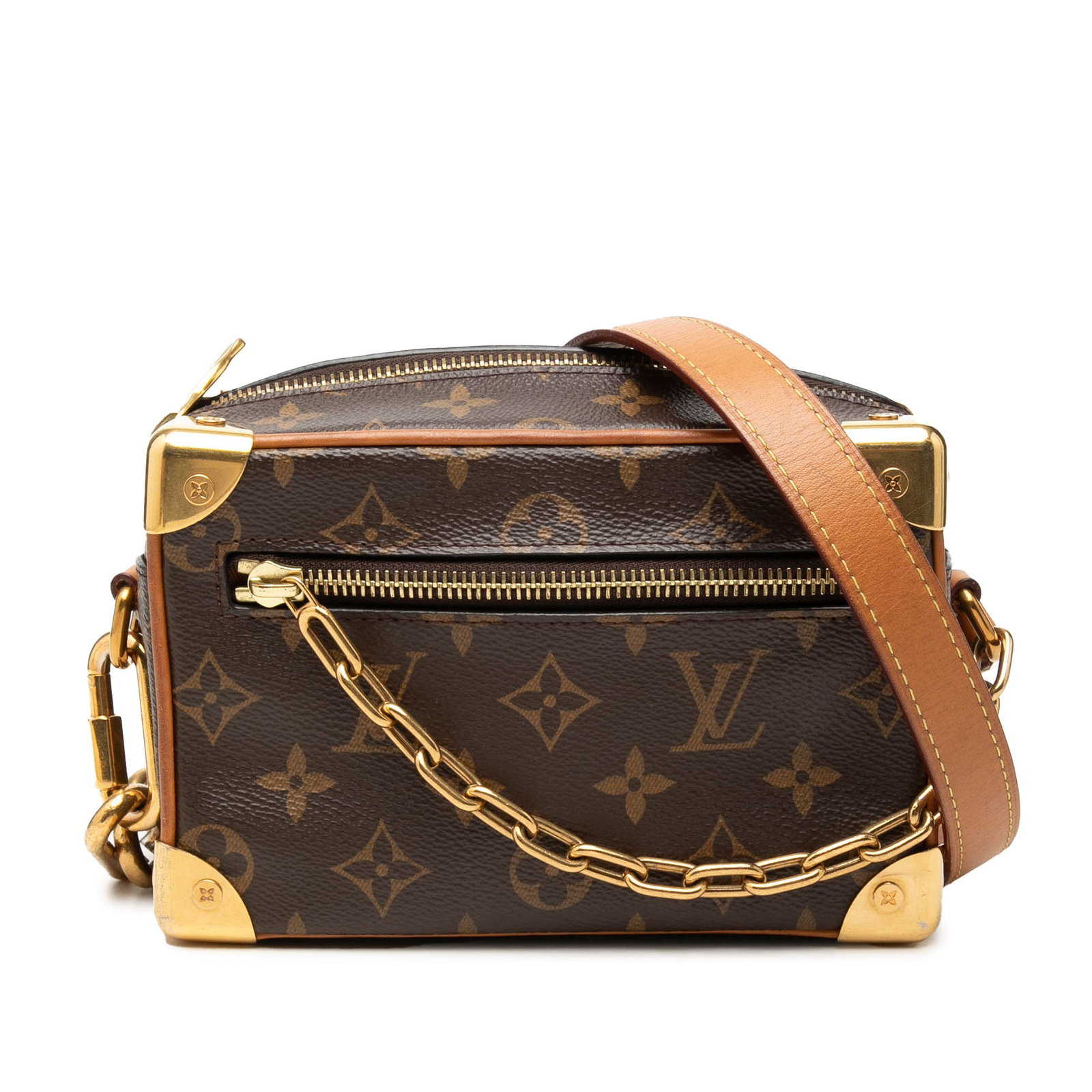 Louis Vuitton Mini Soft Trunk Monogram Canvas Crossbody Bag: Louis Vuitton Mini Soft Trunk Monogram Canvas Crossbody Bag Louis Vuitton Monogram Legacy Mini Soft Trunk crafted with a monogram canvas body and leather trim. This bag features a flat vachetta leathe