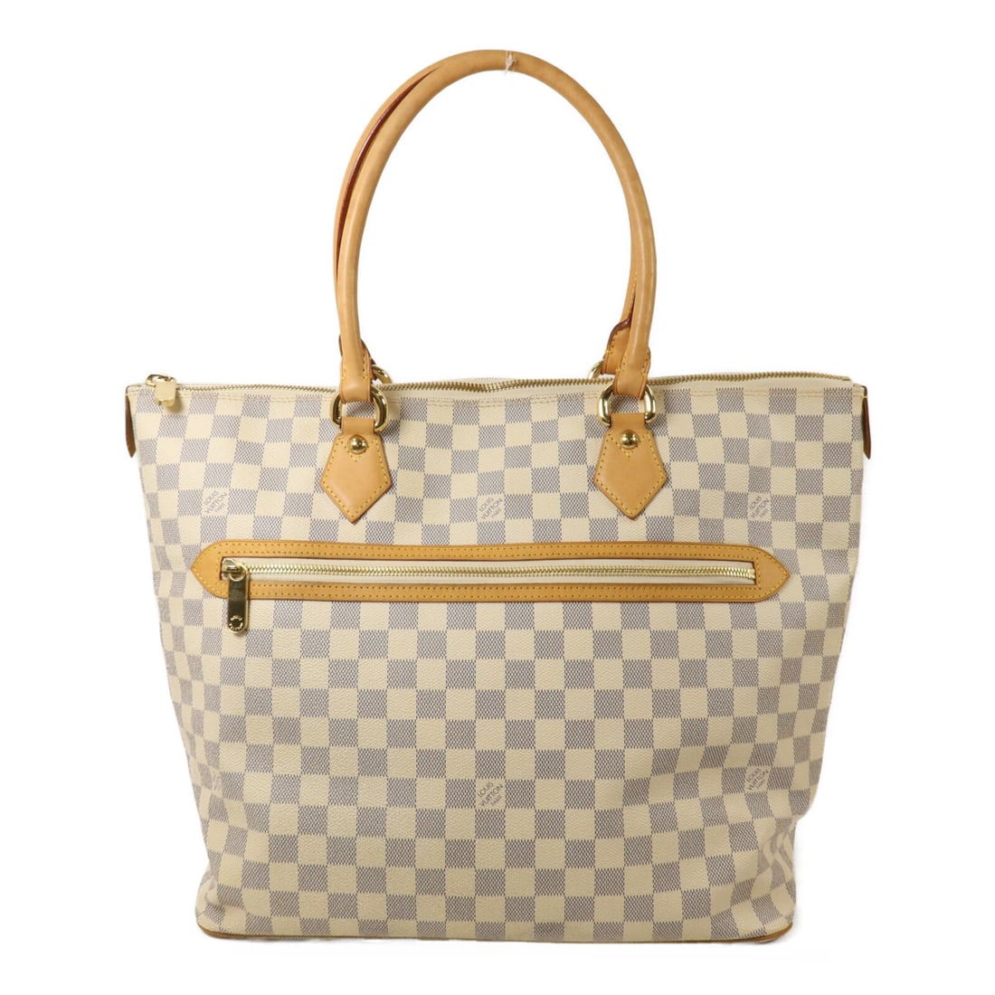 Louis Vuitton Saleya GM N51184 Handbag Damier Azur White: Louis Vuitton Saleya GM N51184 Handbag Damier Azur White Louis Vuitton Saleya GM handbag in Damier Azur PVC coated canvas with a white exterior. This women's handbag features a structured silhouette, 