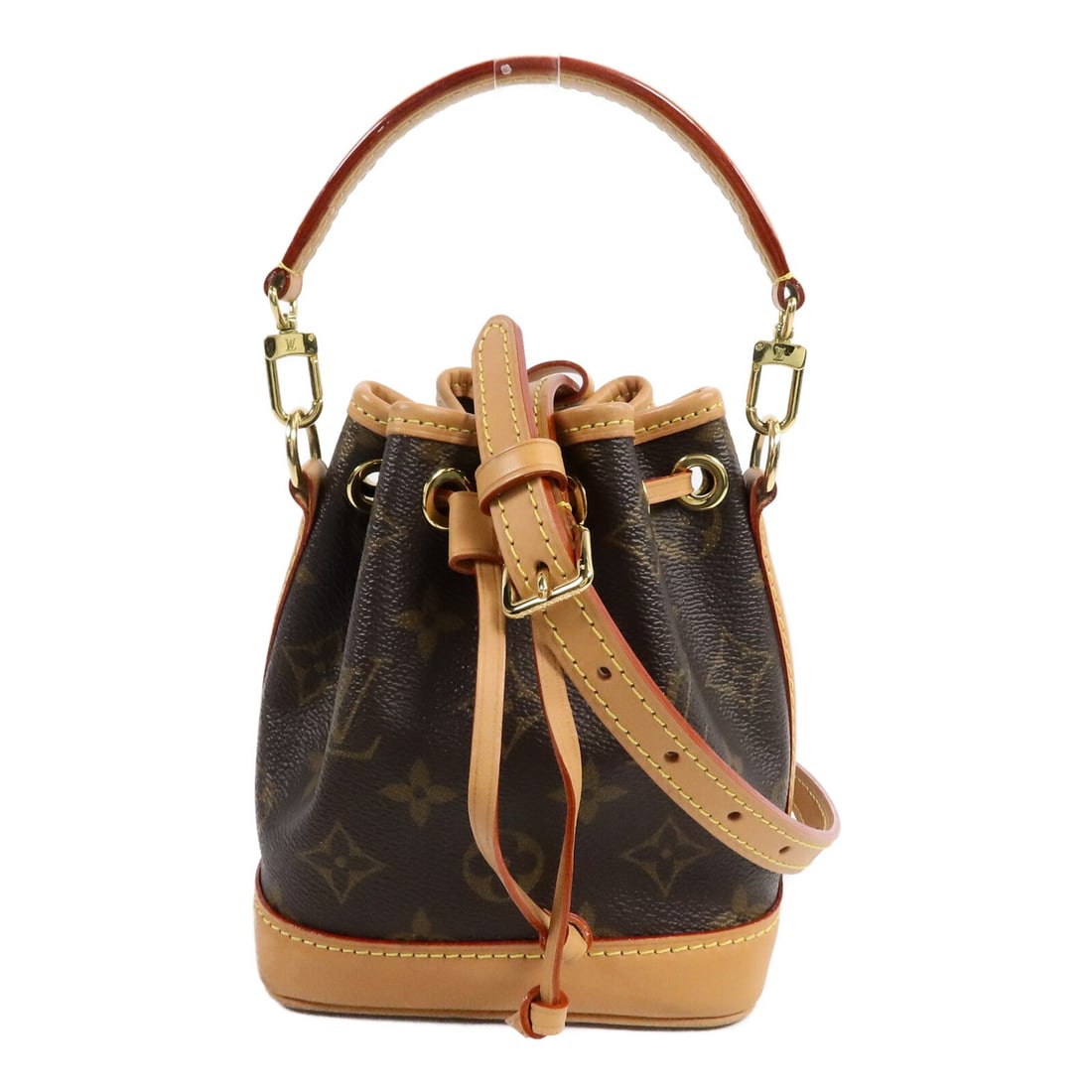 Louis Vuitton Nano Noe M81266 Monogram 2way Shoulder Bag: Louis Vuitton Nano Noe M81266 Monogram 2way Shoulder Bag Louis Vuitton Nano Noe 2way handbag in brown Monogram PVC coated canvas. This women's bag features a top handle and a removable shoulder strap 