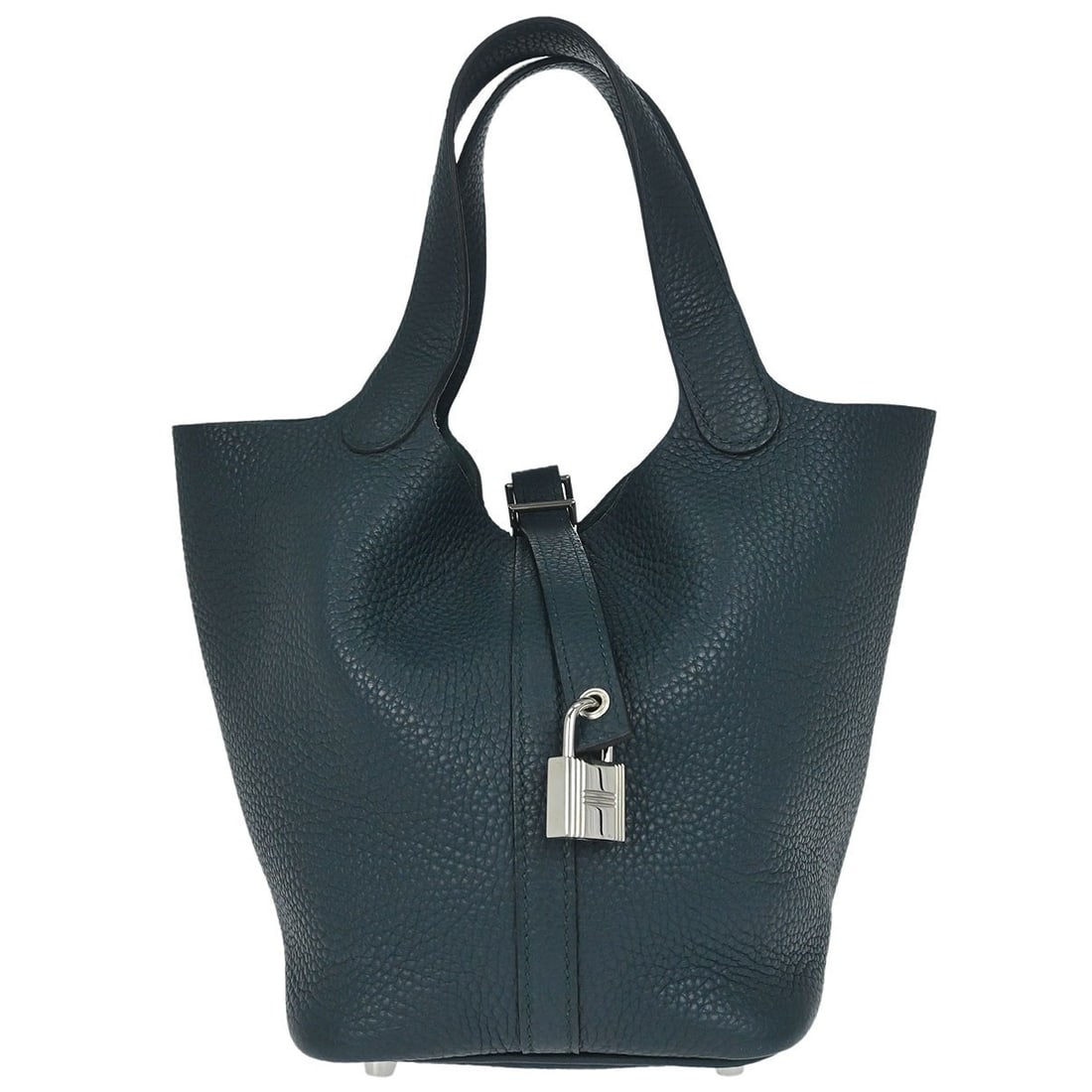 Hermes Picotin Lock 18 PM Taurillon Clemence Vert Cypre Handbag: Hermes Picotin Lock 18 PM Taurillon Clemence Vert Cypre Handbag Hermes Picotin Lock 18 PM handbag in Vert Cypre Taurillon Clemence leather. This small women's handbag features double handles, a buckle