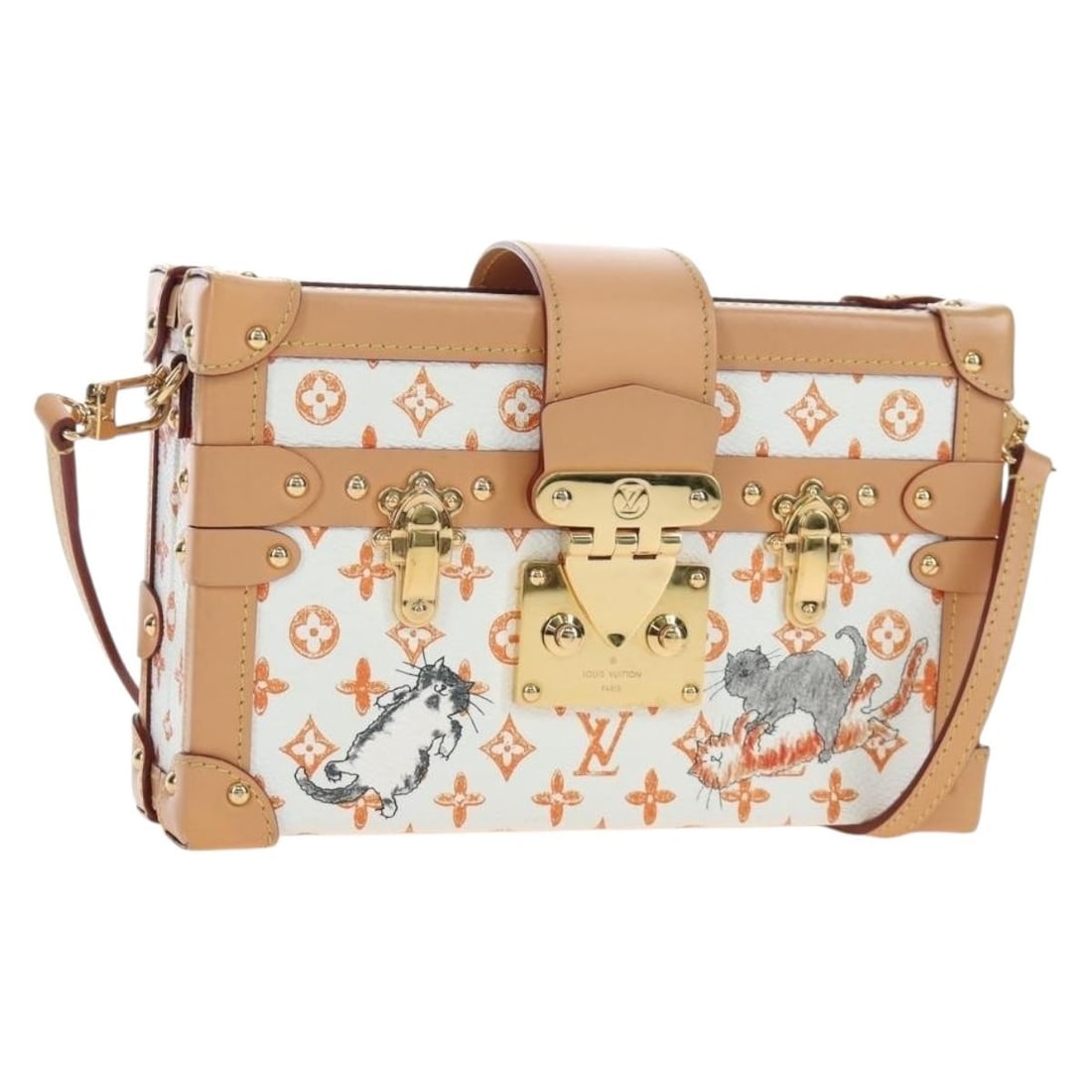 Louis Vuitton M44407 Catgram Petite Mar White Shoulder Bag: Louis Vuitton M44407 Catgram Petite Mar White Shoulder Bag Louis Vuitton Catgram Petite Mar shoulder bag in Monogram Reverse Canvas with a white monogram design. This women's shoulder bag includes a d