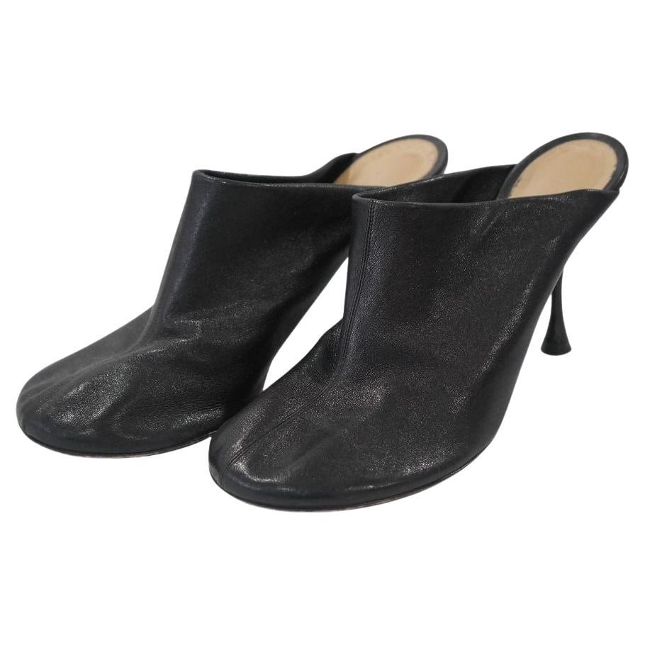 Bottega Veneta Dot Sock Mule Heels Black EU 39.5: Bottega Veneta Dot Sock Mule Heels Black EU 39.5 Bottega Veneta black dot sock mules in size 39.5 EU. These mules are from the 21st century and are described as being in good condition, with wear show