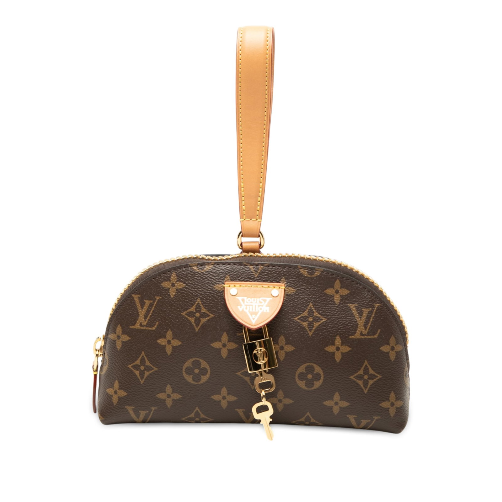 Louis Vuitton Monogram Moon Pochette clutch bag brown canvas: Louis Vuitton Monogram Moon Pochette clutch bag brown canvas Louis Vuitton Monogram Moon Pochette clutch bag crafted with a monogram canvas body and a flat vachetta leather handle. It features a top z
