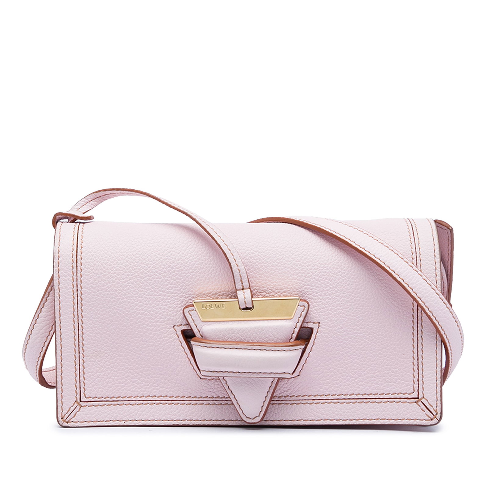 LOEWE Barcelona Wallet on Strap Grained Calfskin Pink Leather (1 of 5)