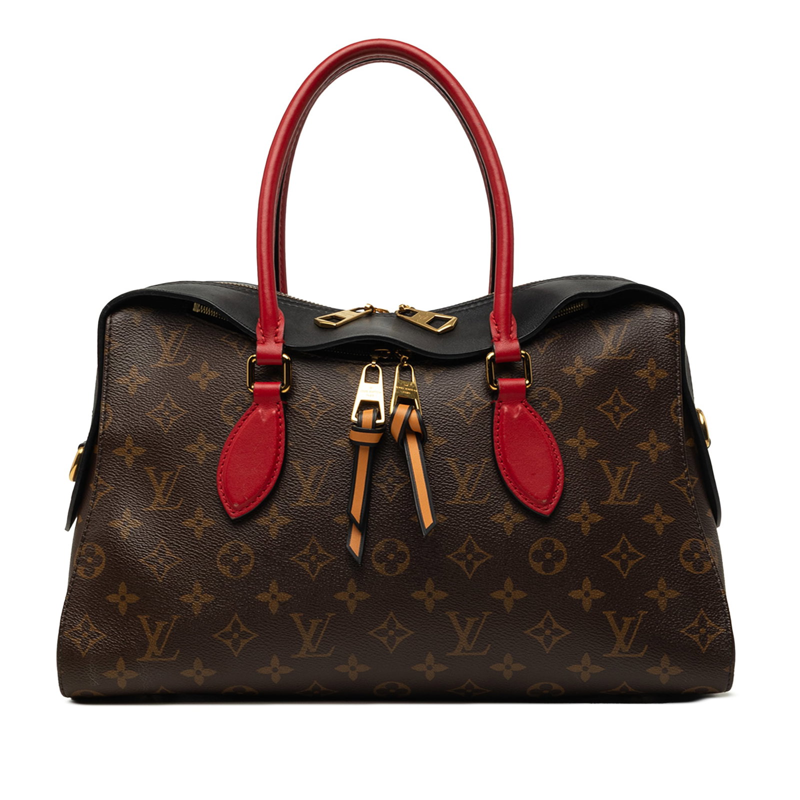 Louis Vuitton Tuileries Monogram Canvas Handbag Brown: Louis Vuitton Tuileries Monogram Canvas Handbag Brown Louis Vuitton Monogram Tuileries handbag crafted with a monogram canvas body, leather trim, rolled leather handles, a top zip closure, and interio