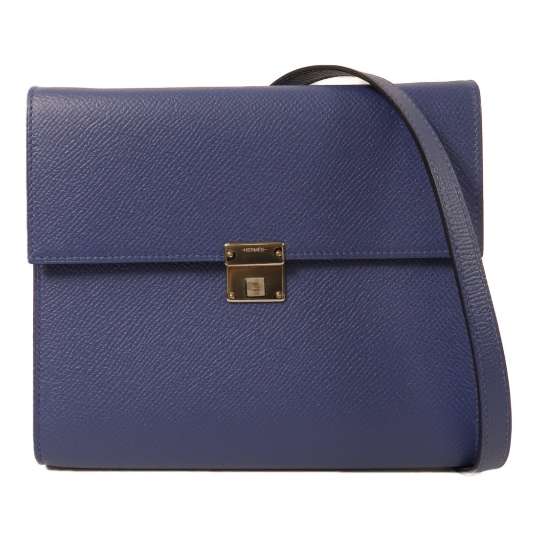 Hermes Clic 16 Blue Brighton Epsom Calfskin Shoulder Bag PHW: Hermes Clic 16 Blue Brighton Epsom Calfskin Shoulder Bag PHW Hermes Clic 16 shoulder bag in Blue Brighton Veau Epsom leather with palladium-tone hardware. This women's shoulder bag features a flap des