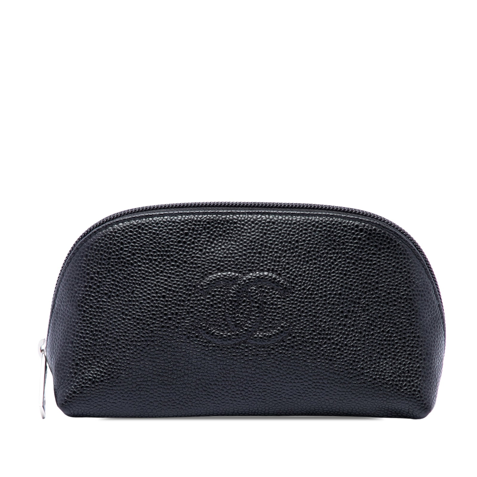 Chanel CC Caviar Leather Zip Around Cosmetic Pouch Black (1 of 6)