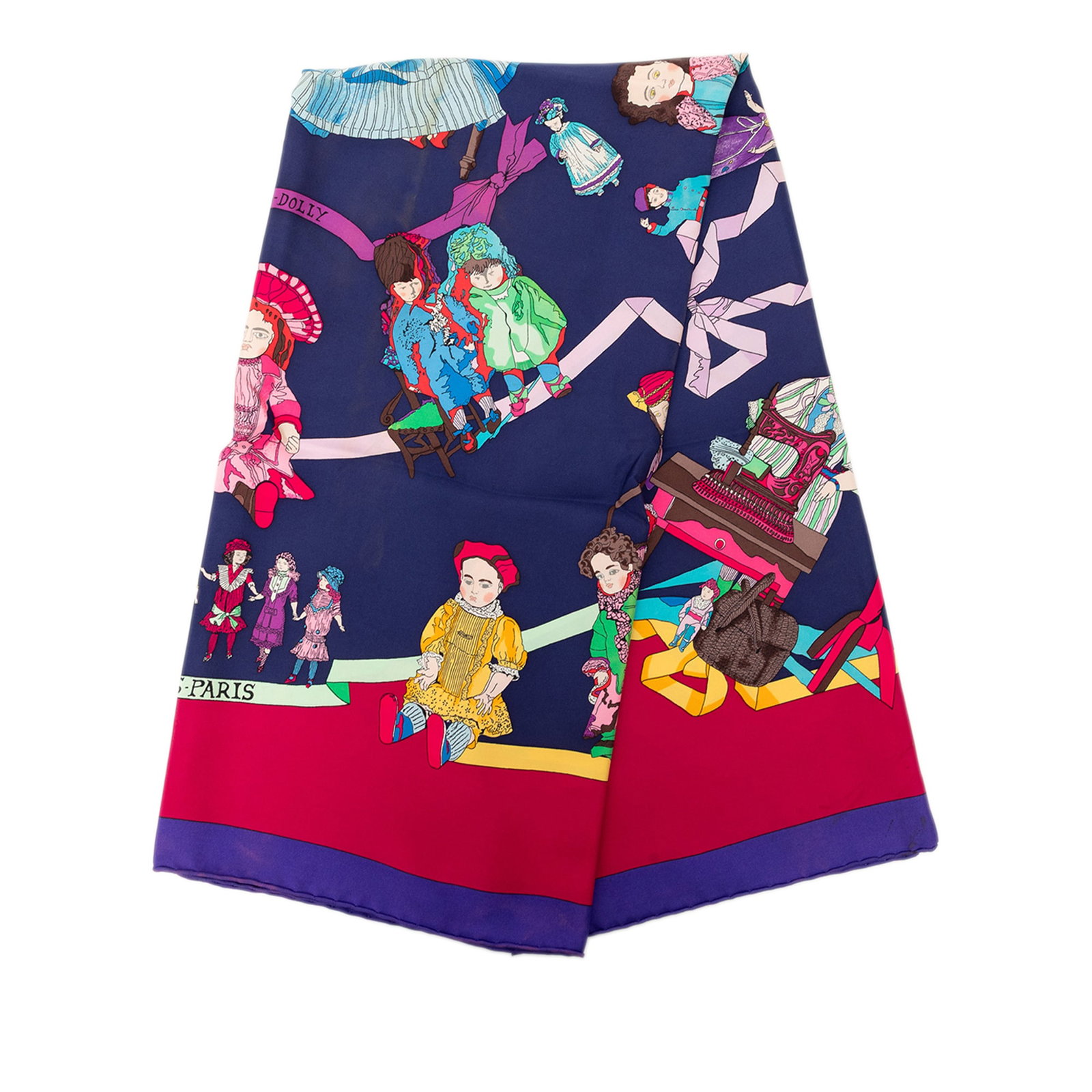 Hermes Hello Dolly 90 Blue Silk Scarf (1 of 9)