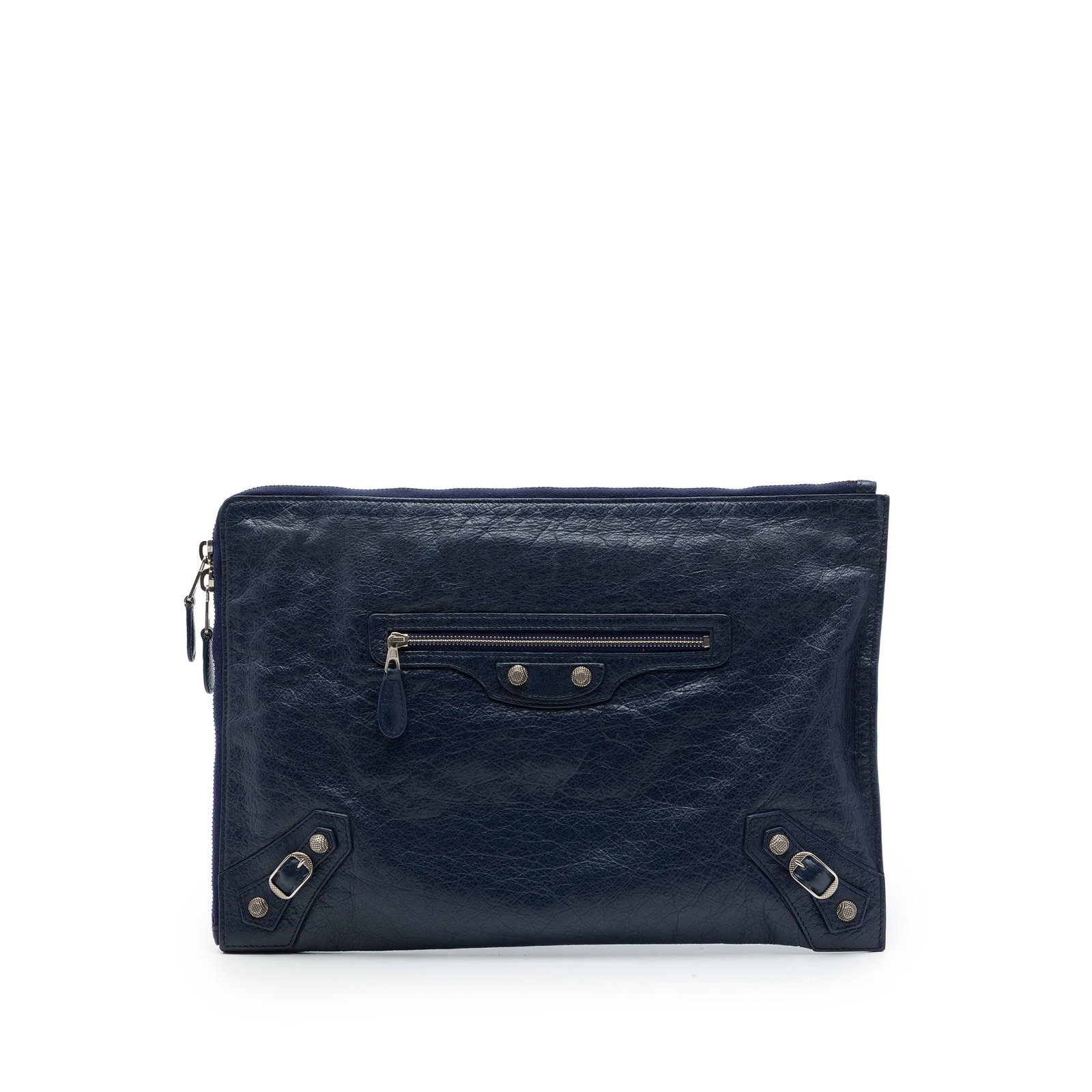 Balenciaga Giant 12 Motocross Flat Clutch in Blue Lambskin (1 of 6)