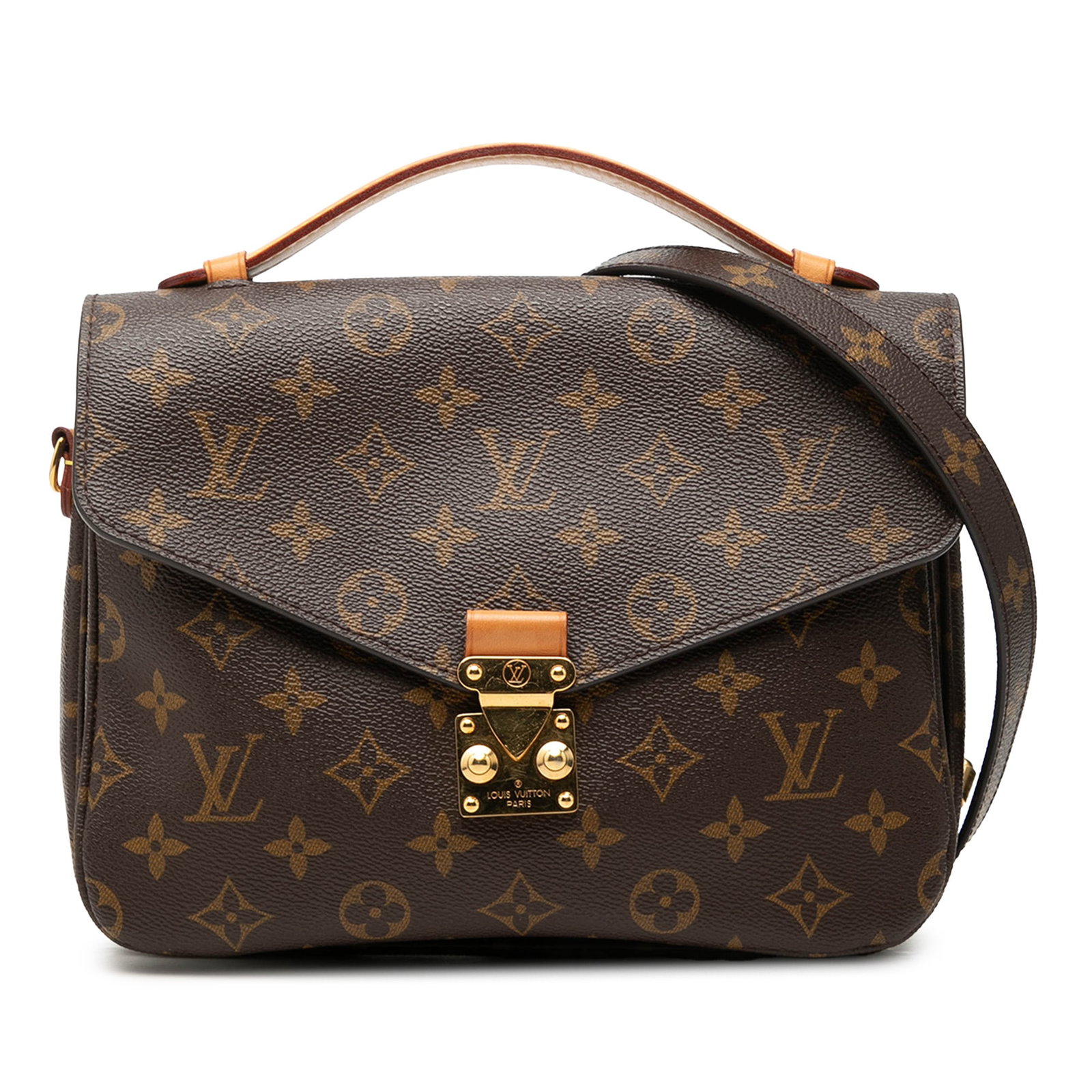 Louis Vuitton Pochette Metis Monogram Canvas Shoulder Bag: Louis Vuitton Pochette Metis Monogram Canvas Shoulder Bag A Louis Vuitton Monogram Pochette Metis handbag crafted with a monogram canvas body, featuring a flat vachetta leather top handle, a detachabl