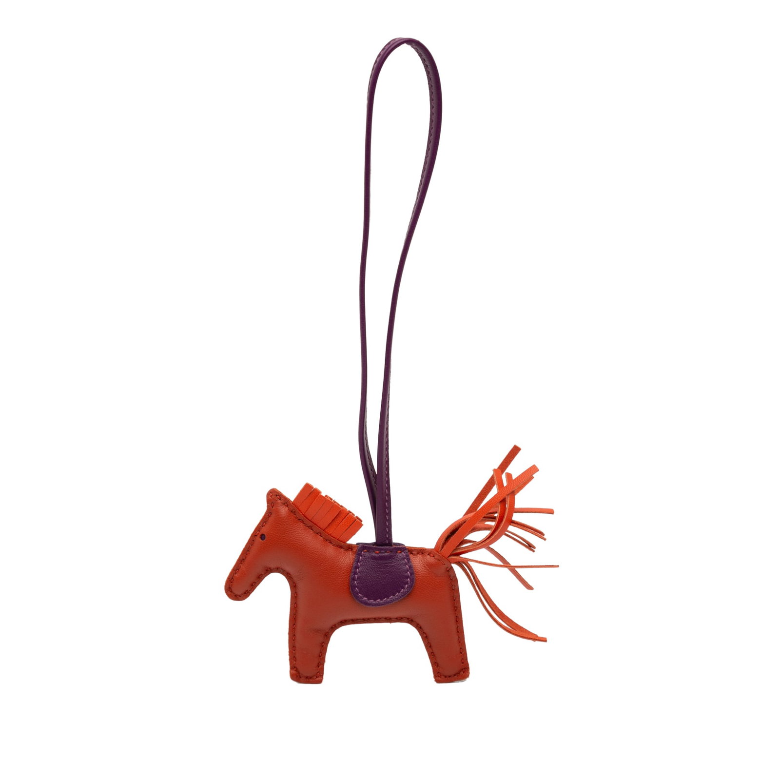 Hermes Rodeo PM Milo Lambskin Bag Charm Orange Multicolor (1 of 8)