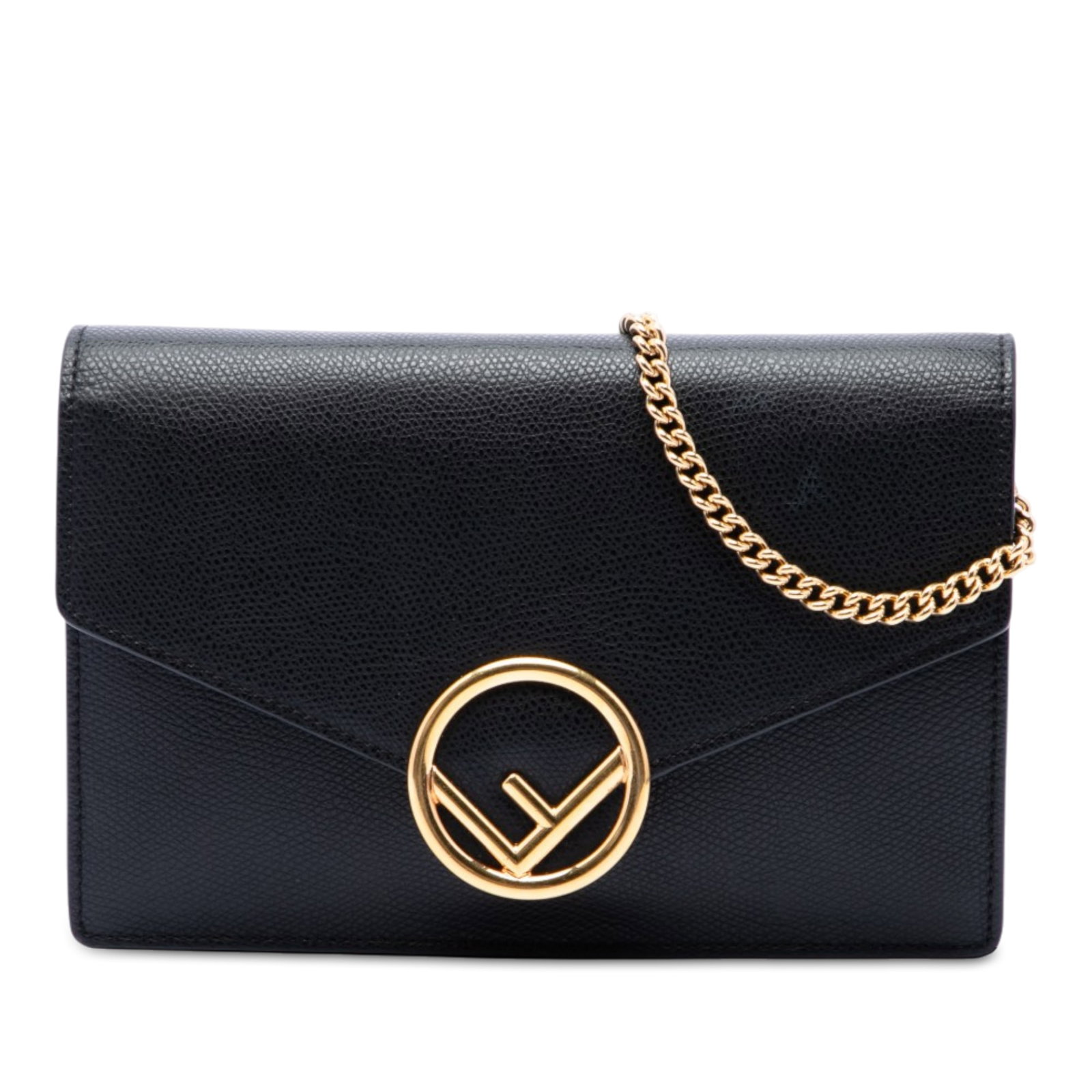 Fendi F Is Fendi leather envelope wallet on chain black (1 of 6)