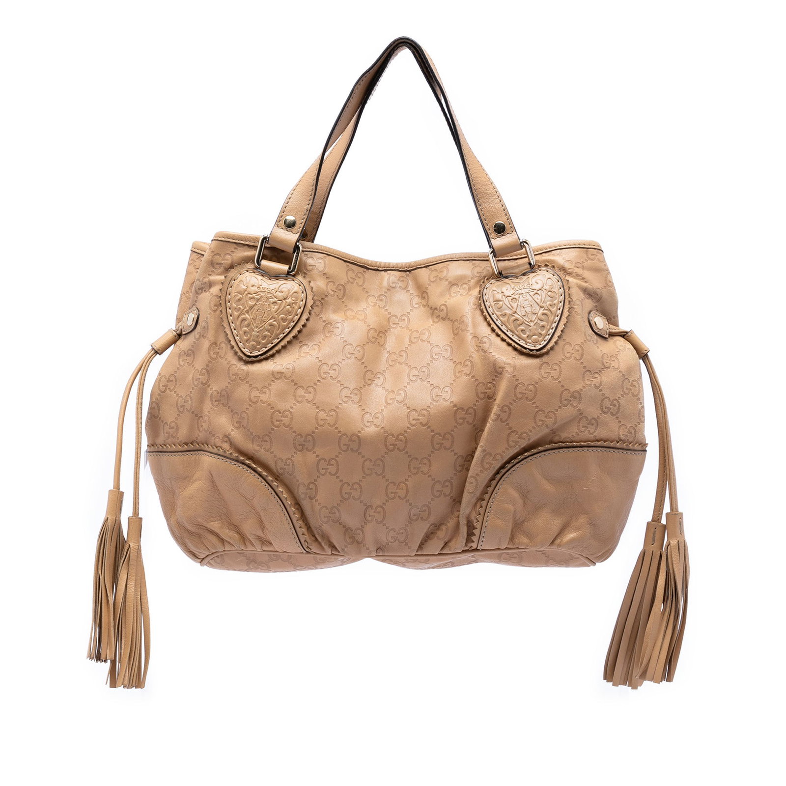 Gucci Small Guccissima Tribeca Leather Tote Bag Brown: Gucci Small Guccissima Tribeca Leather Tote Bag Brown This Small Guccissima Tribeca Tote is crafted in brown embossed leather with flat leather straps, an open top, a magnetic snap closure, and an int