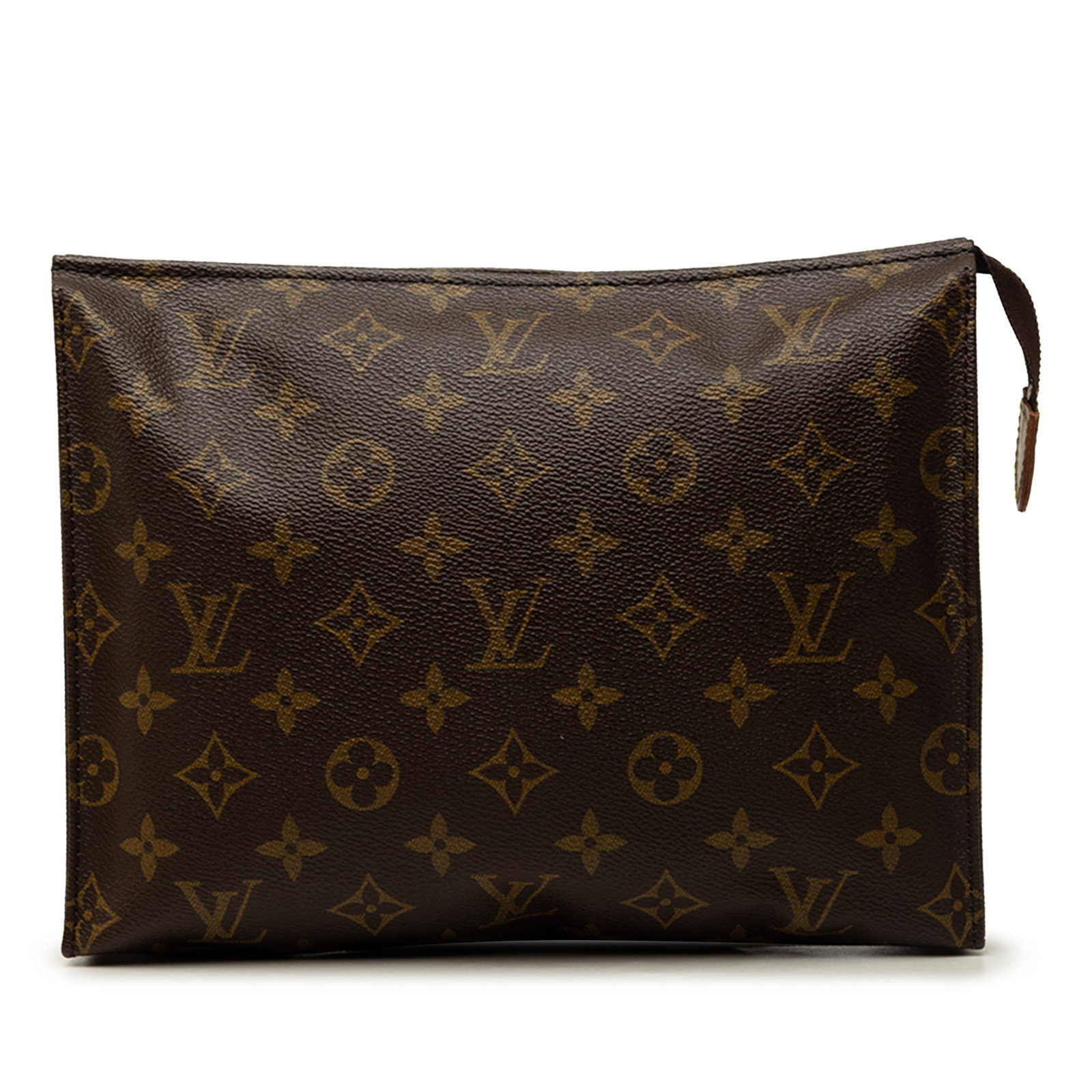 Louis Vuitton Monogram Pouch 26 Toiletry Bag Brown: Louis Vuitton Monogram Pouch 26 Toiletry Bag Brown Louis Vuitton Monogram Toiletry Pouch 26 crafted in monogram canvas with a top zip closure. Made in France, this pouch offers a classic compact silho