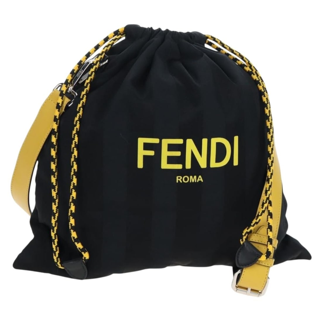 Fendi Peking Pequin Canvas Nylon Shoulder Bag Silver Black: Fendi Peking Pequin Canvas Nylon Shoulder Bag Silver Black Authentic Fendi shoulder bag in silver and black nylon with Pequin canvas detailing. Made in Italy, this women's bag includes a dust bag. Con