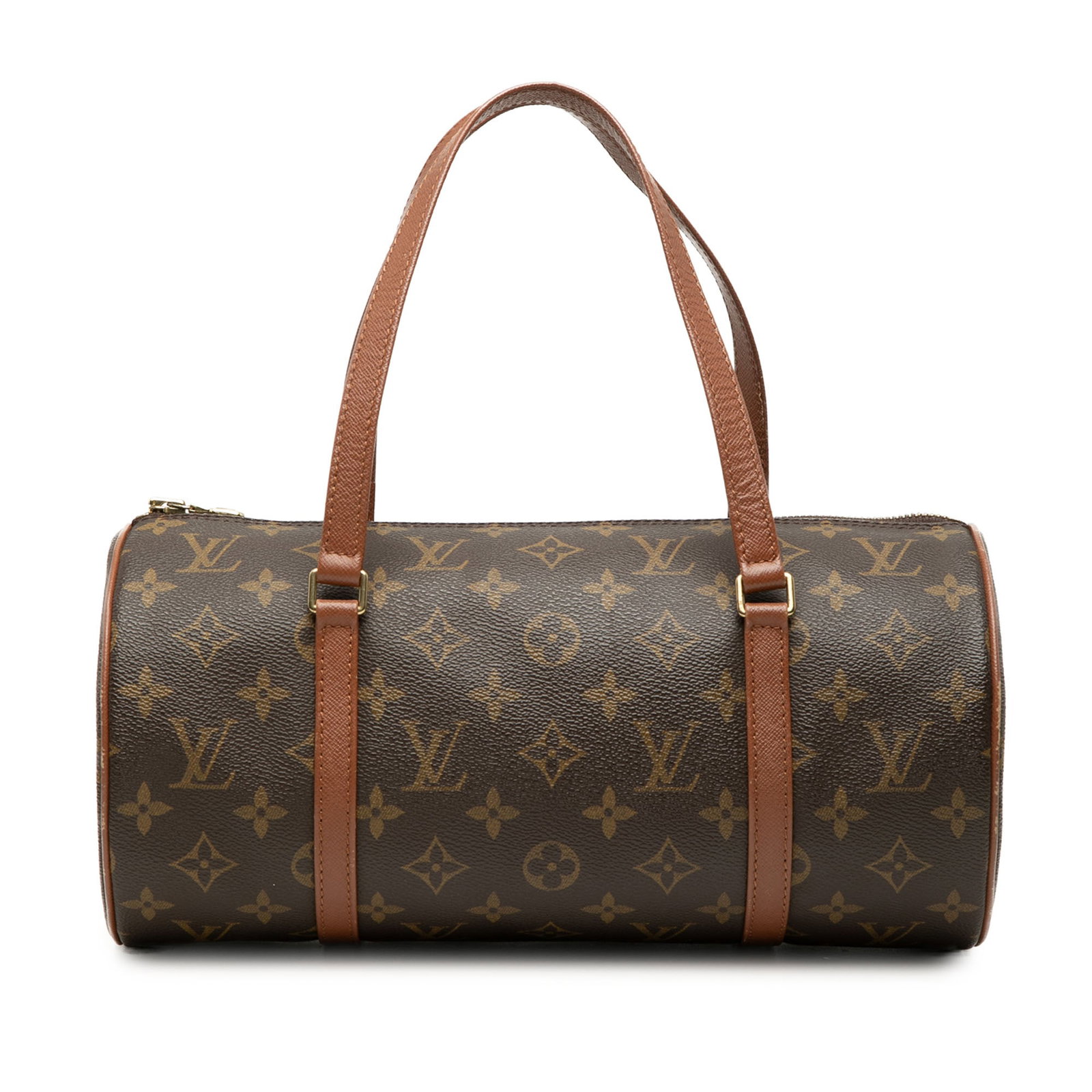 Louis Vuitton Papillon 30 Monogram Canvas Handbag: Louis Vuitton Papillon 30 Monogram Canvas Handbag A Louis Vuitton Monogram Papillon 30 bag crafted with a monogram canvas body, leather trim, flat leather handles, and a top zip closure. Made in Franc