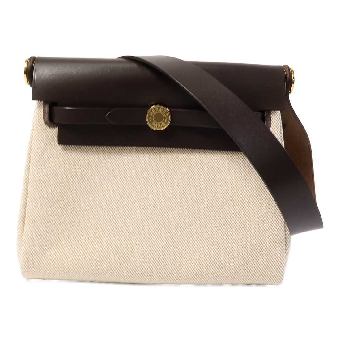 Hermes Mini Herbag Shoulder Bag Toile H Decoracio Ebene: Hermes Mini Herbag Shoulder Bag Toile H Decoracio Ebene Hermes GHW Mini Herbag Shoulder Bag in Ebene with Beige, Black, and Ebene accents. It is made of Toile H Decoracio and canvas, and features a fl