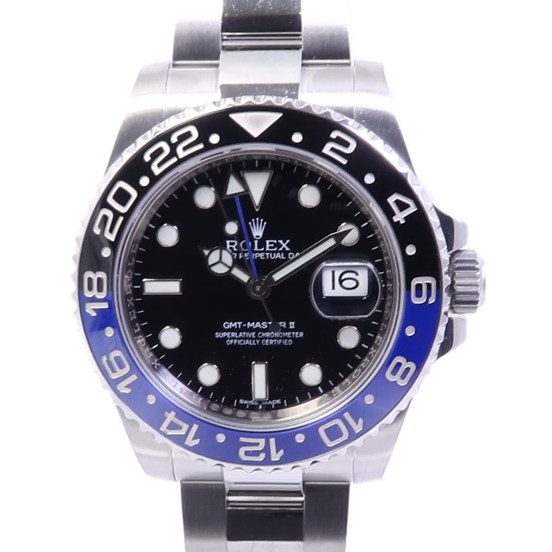 Rolex 116710BLNR GMT-Master II mens automatic stainless steel wristwatch: Rolex 116710BLNR GMT-Master II mens automatic stainless steel wristwatch Rolex GMT-Master II reference 116710BLNR automatic wristwatch in stainless steel with a black dial and black frame. Designed fo