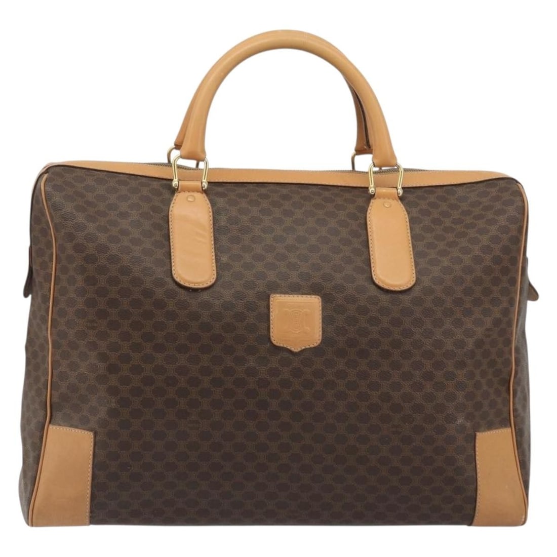 Celine Boston Unisex Brown PVC Travel Bag: Celine Boston Unisex Brown PVC Travel Bag Celine Boston bag in brown PVC with a unisex design. This piece remains in very good overall condition, showing light signs of wear from gentle use. Noted wea