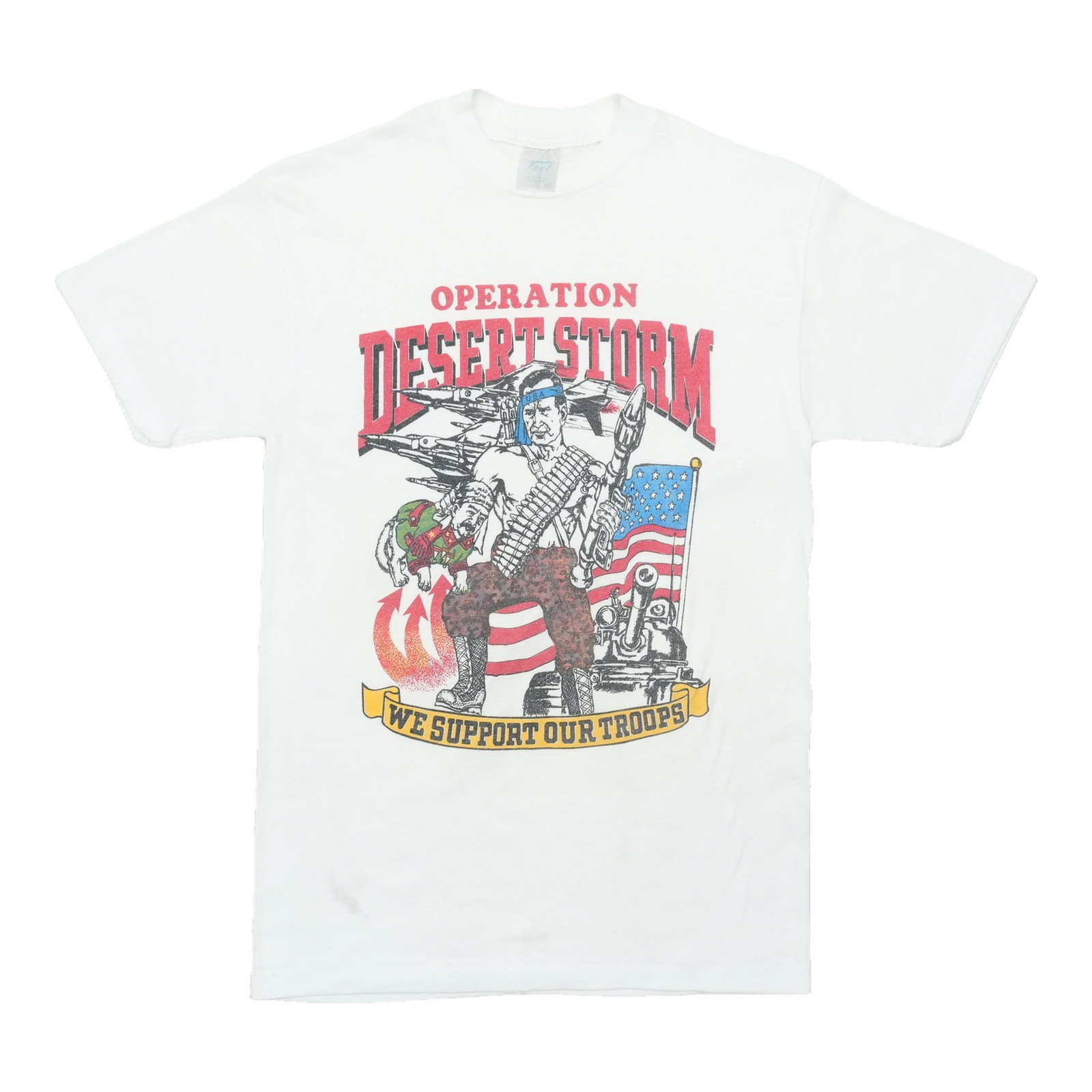 Vintage 1991 Operation Desert Storm White Poly Cotton Shirt (1 of 3)