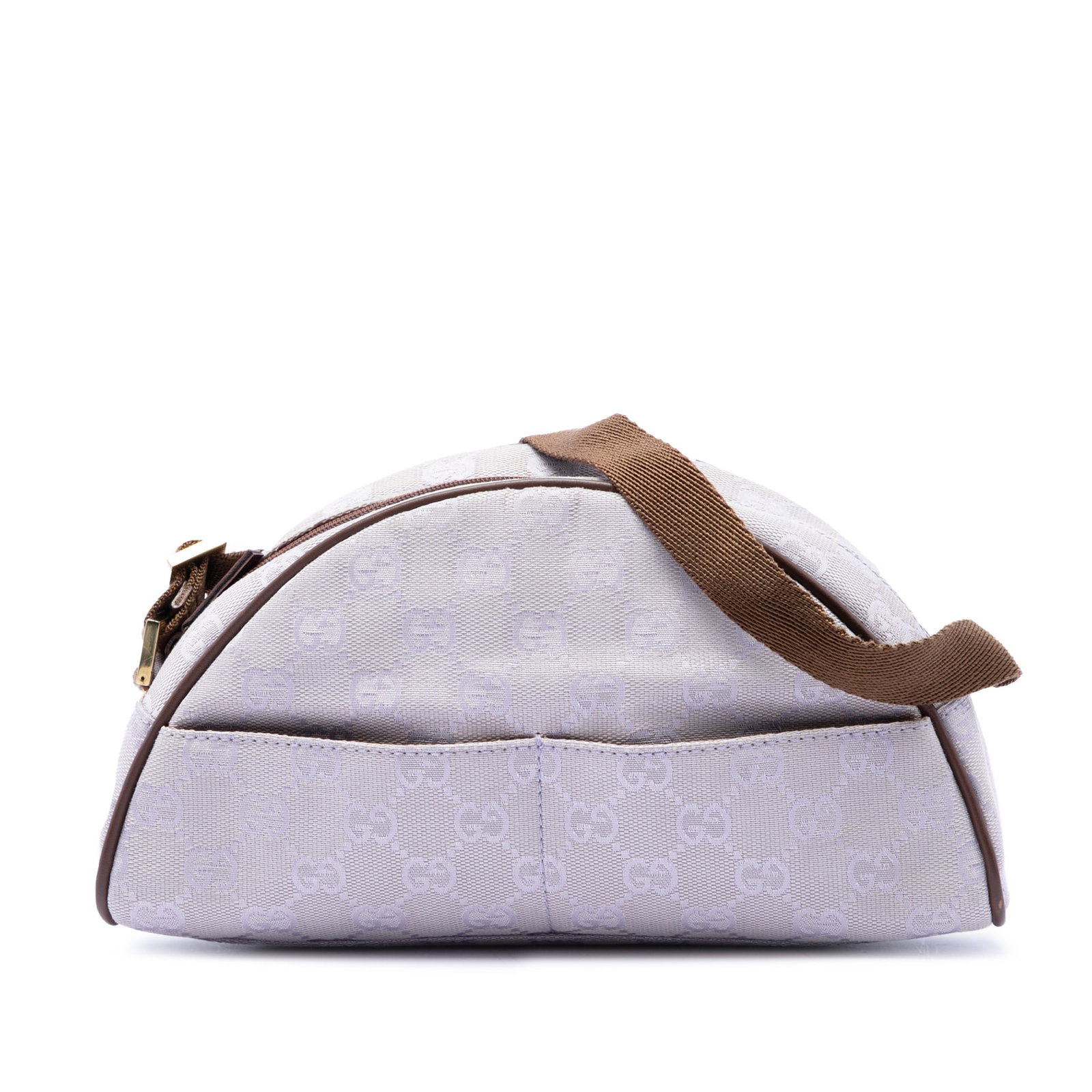 Gucci GG Canvas Purple Shoulder Bag with Zip Closure: Gucci GG Canvas Purple Shoulder Bag with Zip Closure Gucci GG Canvas Shoulder Bag crafted with a canvas body and an adjustable flat shoulder strap. The bag features a top zip closure and exterior fron